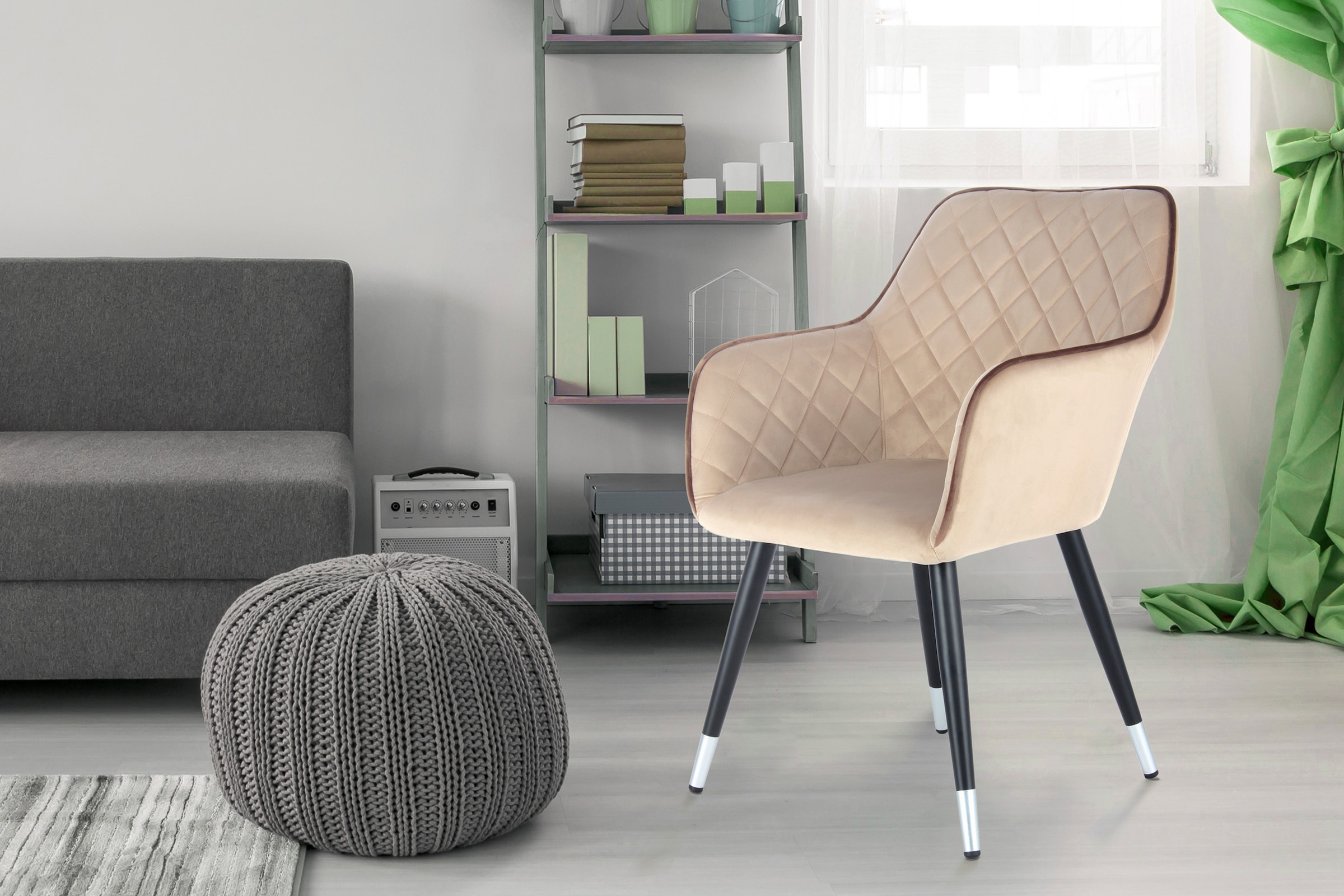 Kayoom Polsterstuhl »Stuhl Amino 525, stilvoller Design-Stuhl, elegante Optik«, 1 St., samtweicher Bezug, elegant, glamourös, elegante Optik