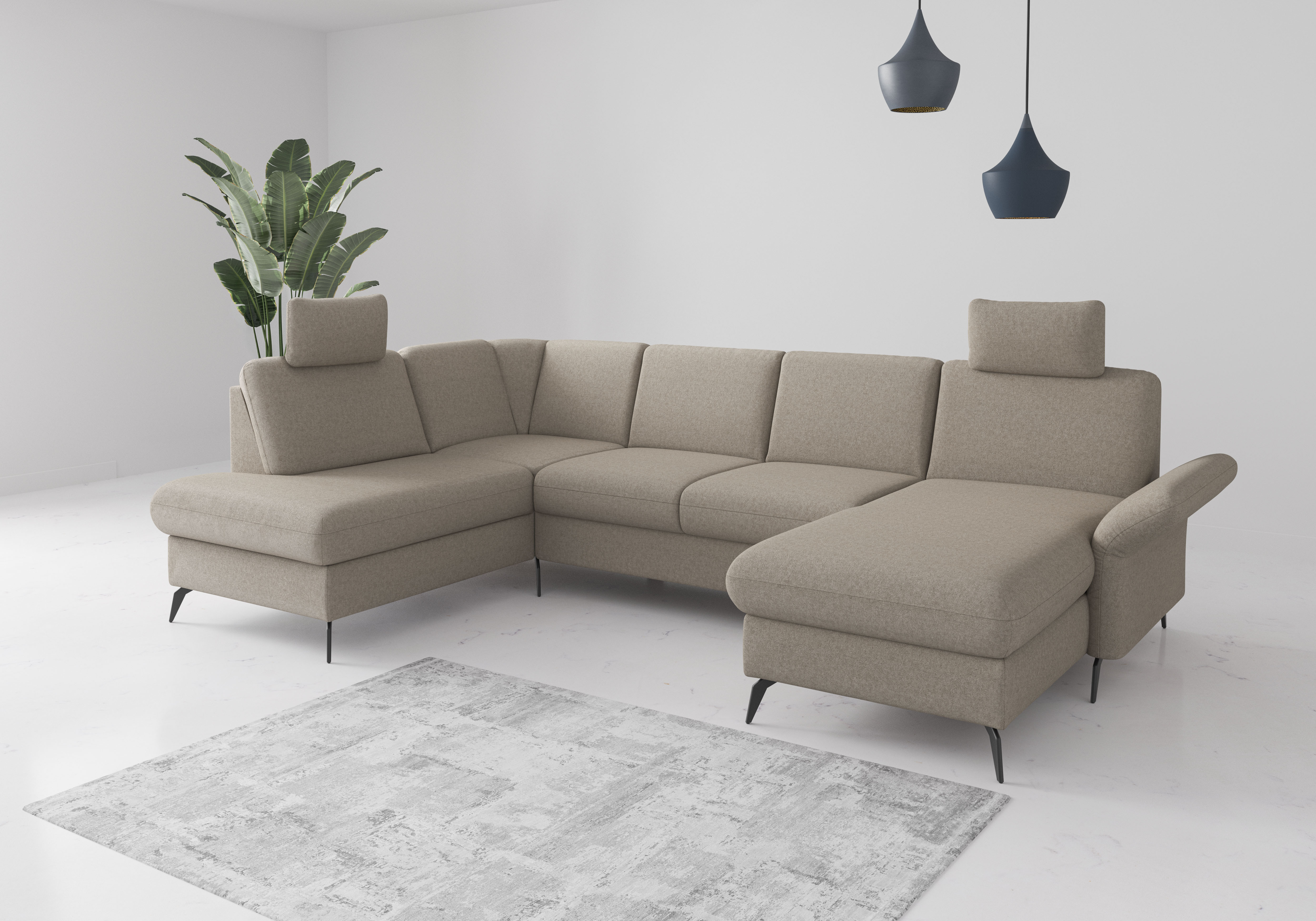 OTTO home Wohnlandschaft "Rochelle" wahlweise mit Schlaffunktion, Bettkasten und Armteilverstellung
