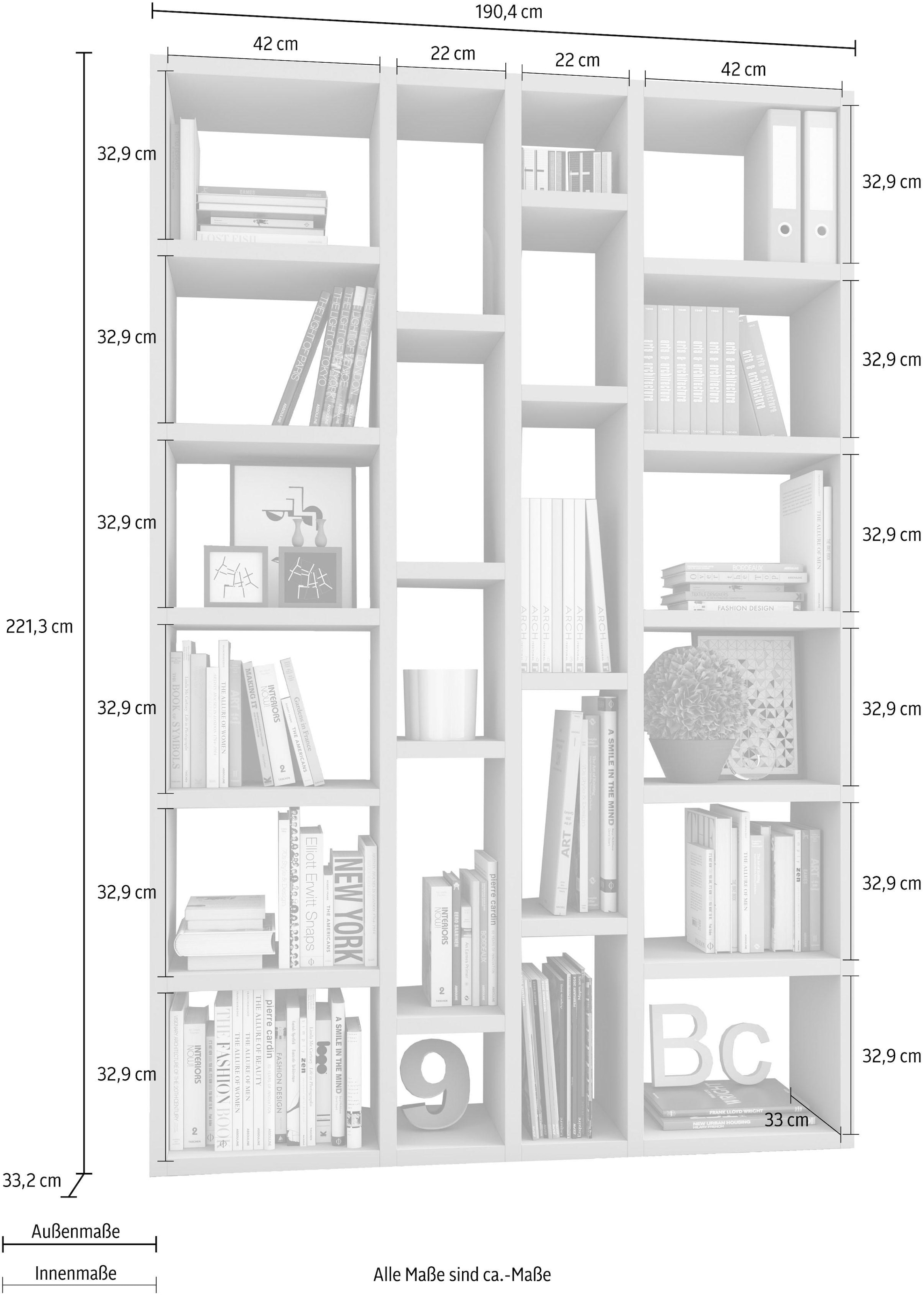 fif möbel Raumteilerregal "TOR391-6", Breite 145 cm günstig online kaufen