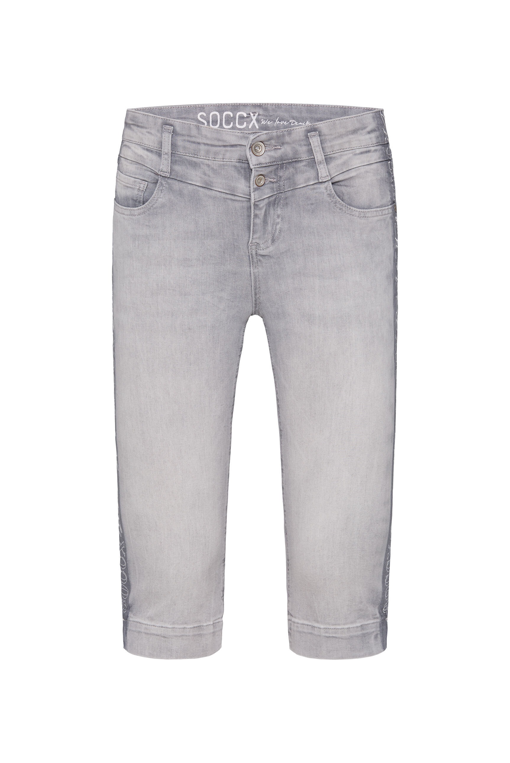 SOCCX Jeansshorts, mit Schlitz am Saum