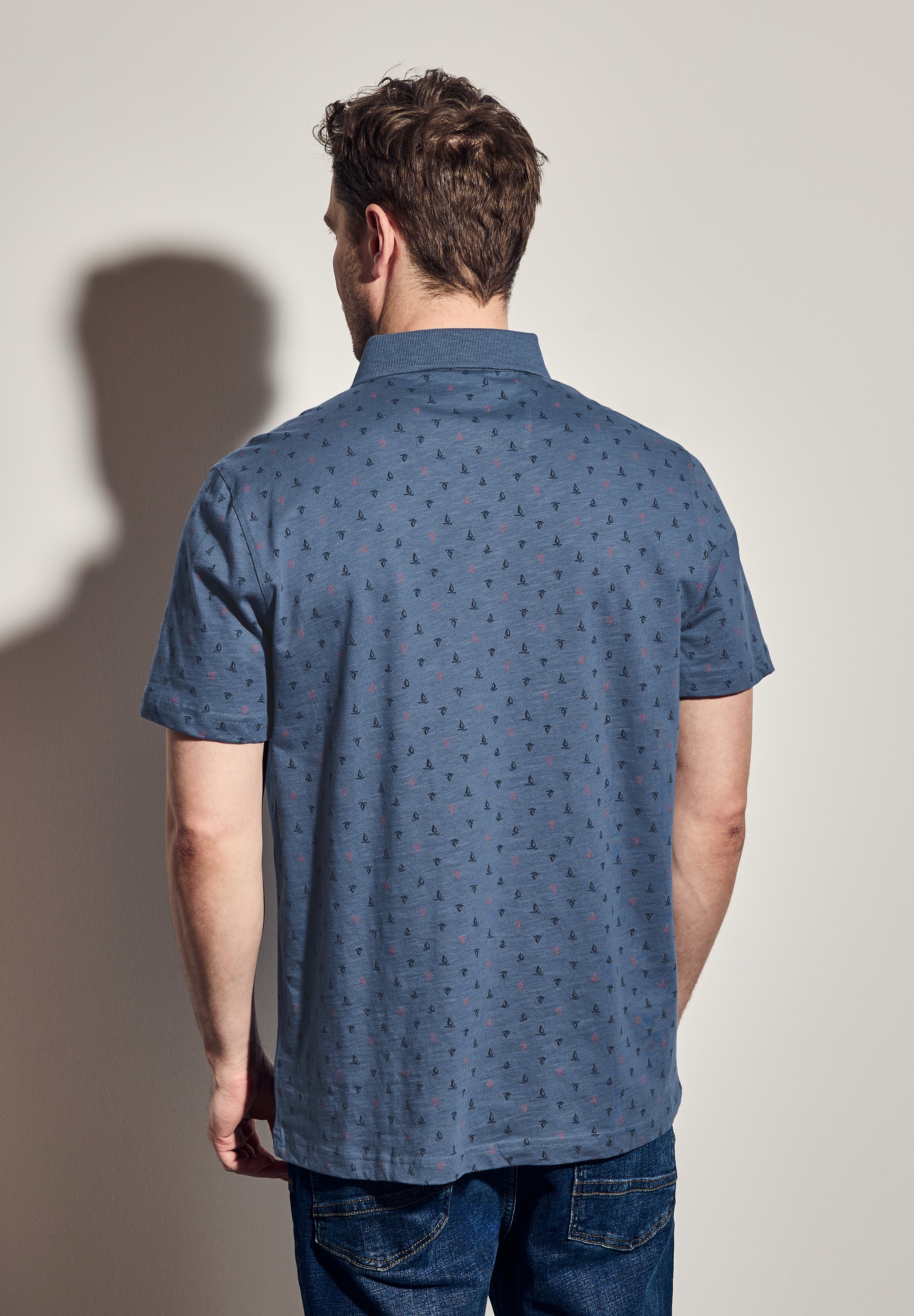STREET ONE MEN Poloshirt, aus reiner Baumwolle