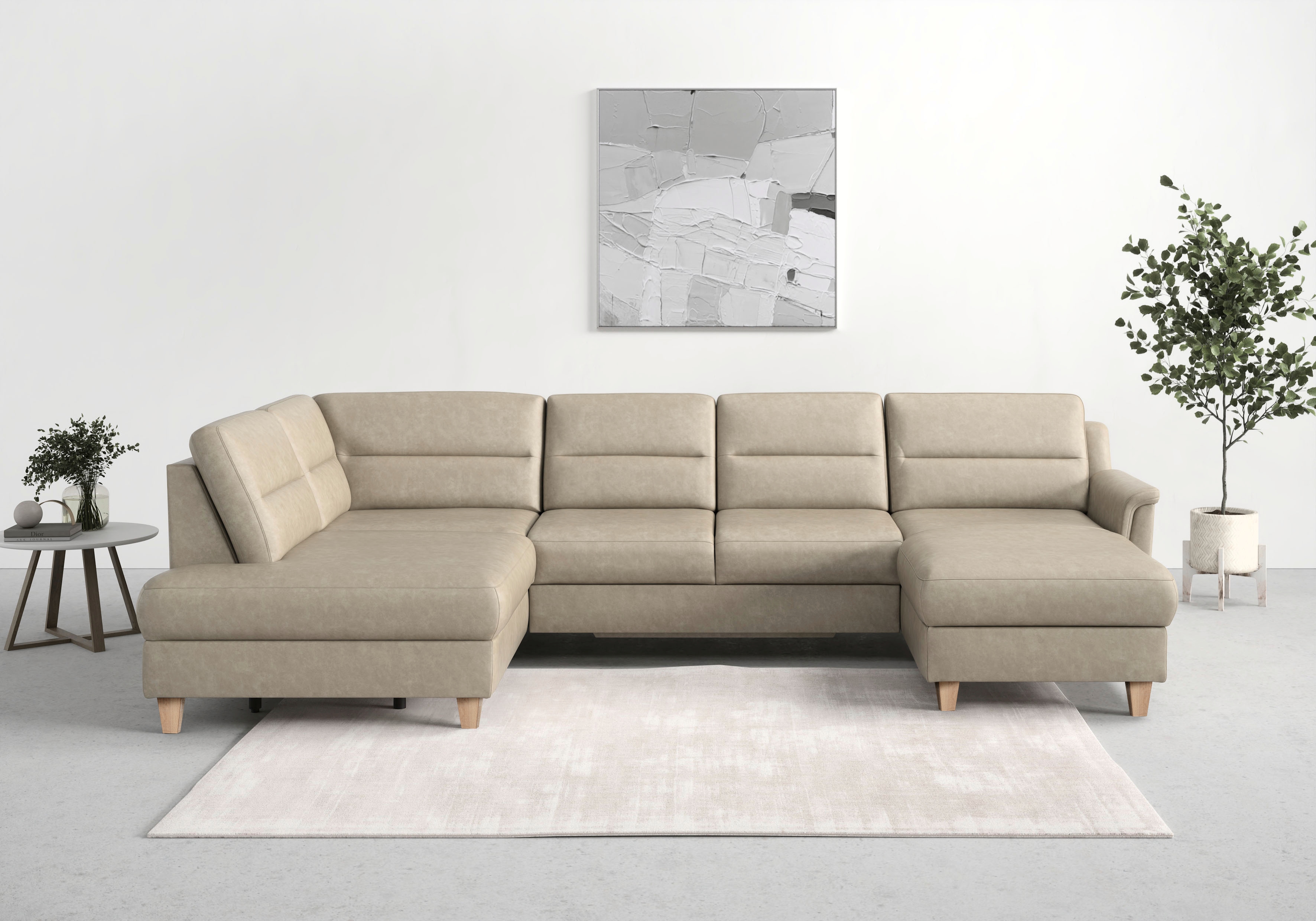 sit&more Wohnlandschaft "Farö U-Form" inklusive Federkern, wahlweise mit Schlaffunktion und Bettkasten