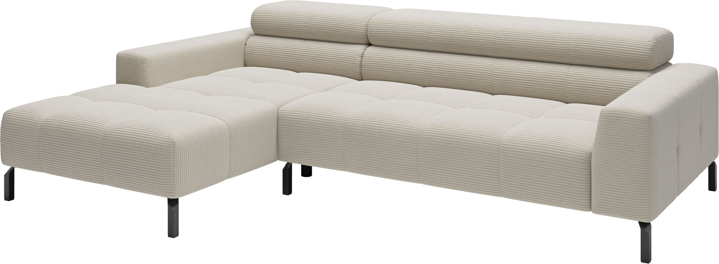 Thumbnail - Home affaire Ecksofa "Ecksofa Claya, L-Form, Kopfteilverstellung, Breite 258 cm" Moderne Steppung, weicher Polsteraufbau...