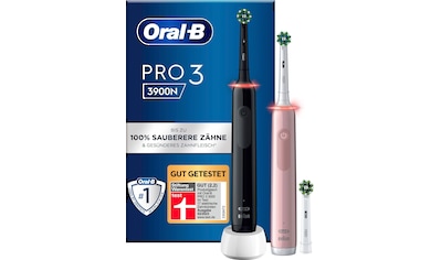 Oral B Elektrische Zahnbürste »Pro 3 3900«, 3 St. Aufsteckbürsten, Doppelpack 3 Putzmodi kaufen
