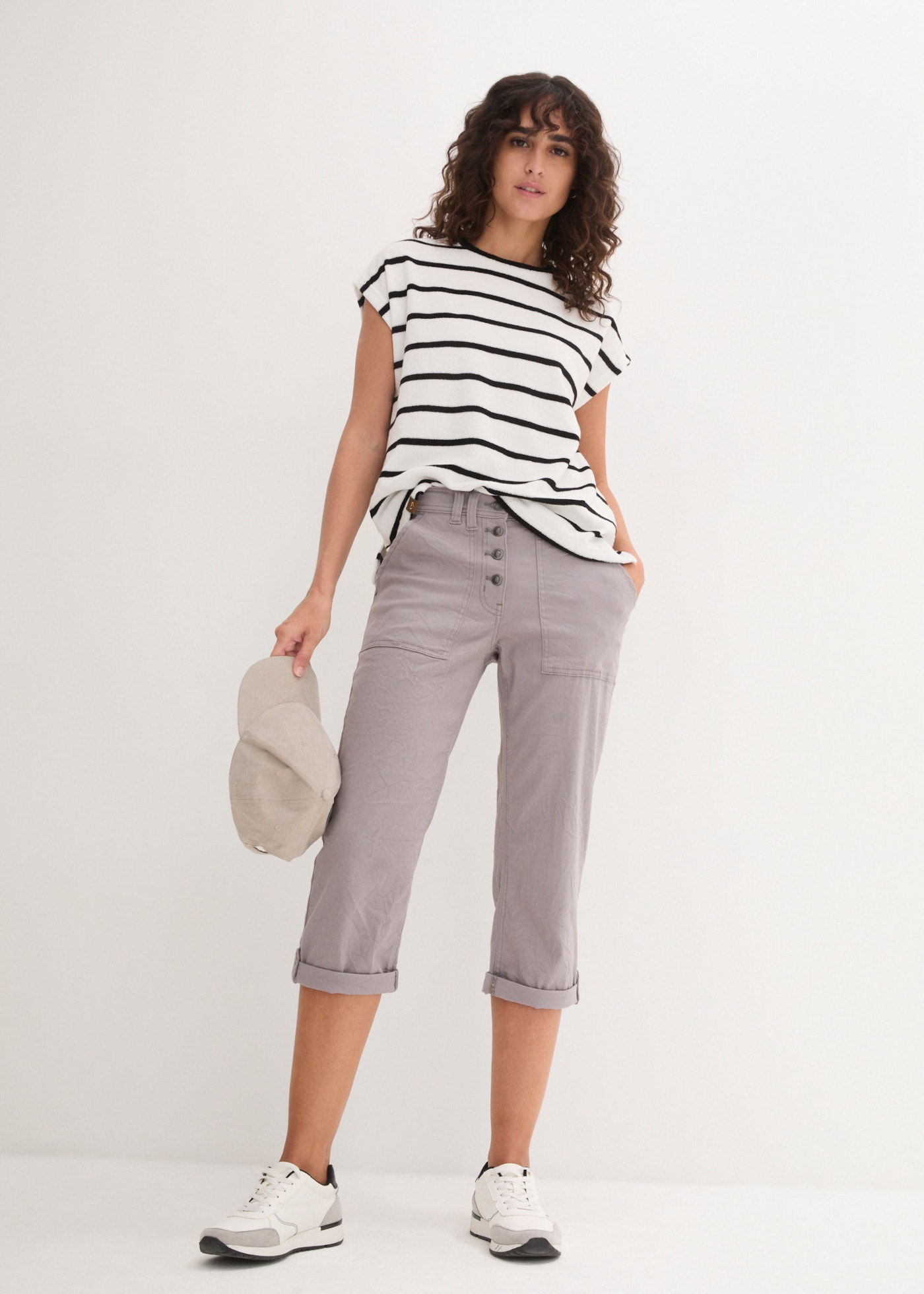 bonprix Stretch-Hose  mit Stretch-Anteil, wadenlange Länge, Regular Fit