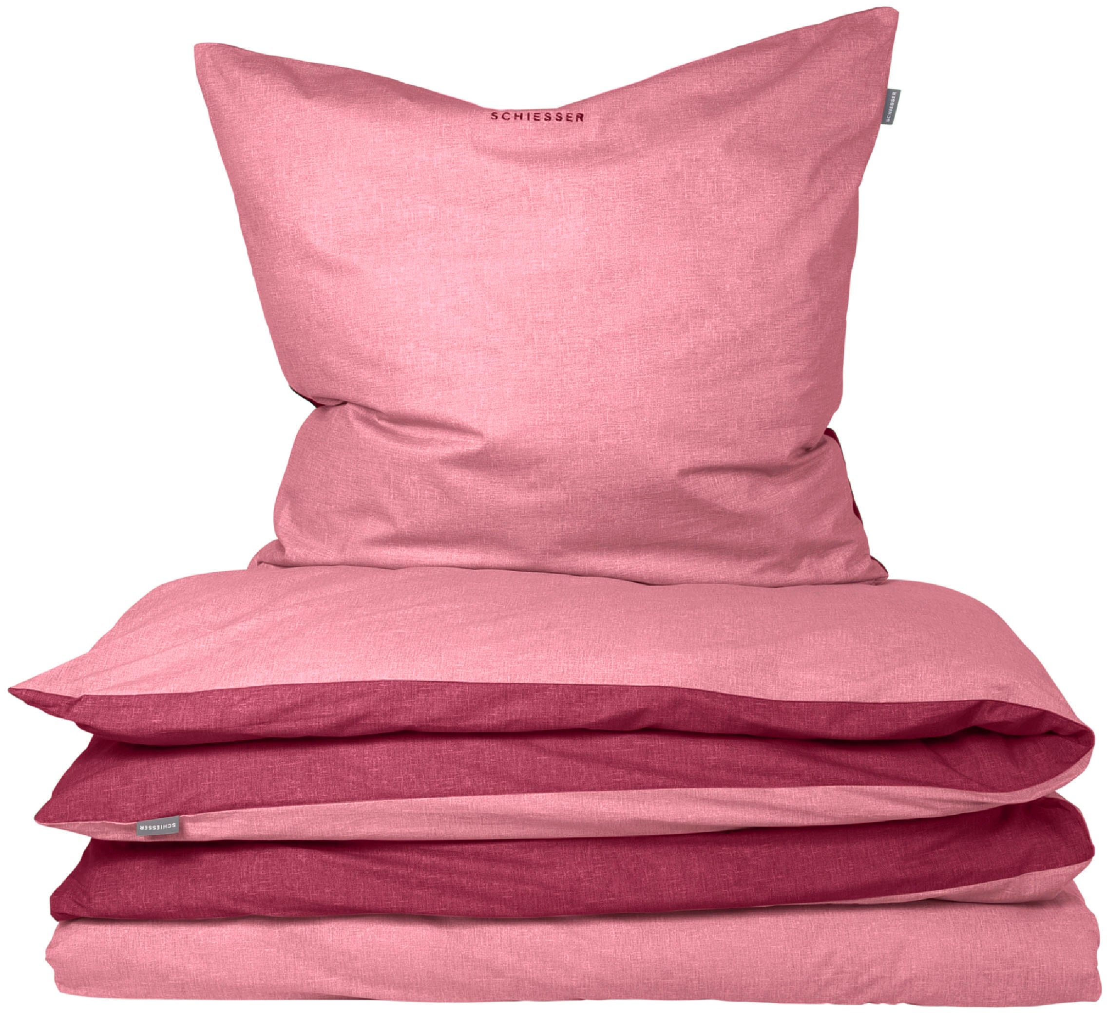 Schiesser Wendebettwäsche "Doubleface aus weicher Baumwolle mit edlem Melan günstig online kaufen