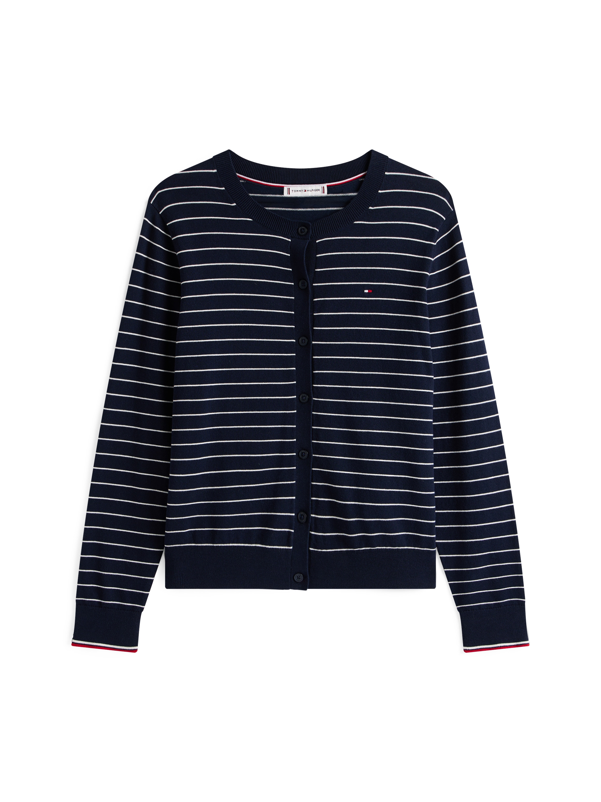 Tommy Hilfiger Cardigan »CO JERSEY STITCH CARDIGAN«, mit Logostickerei