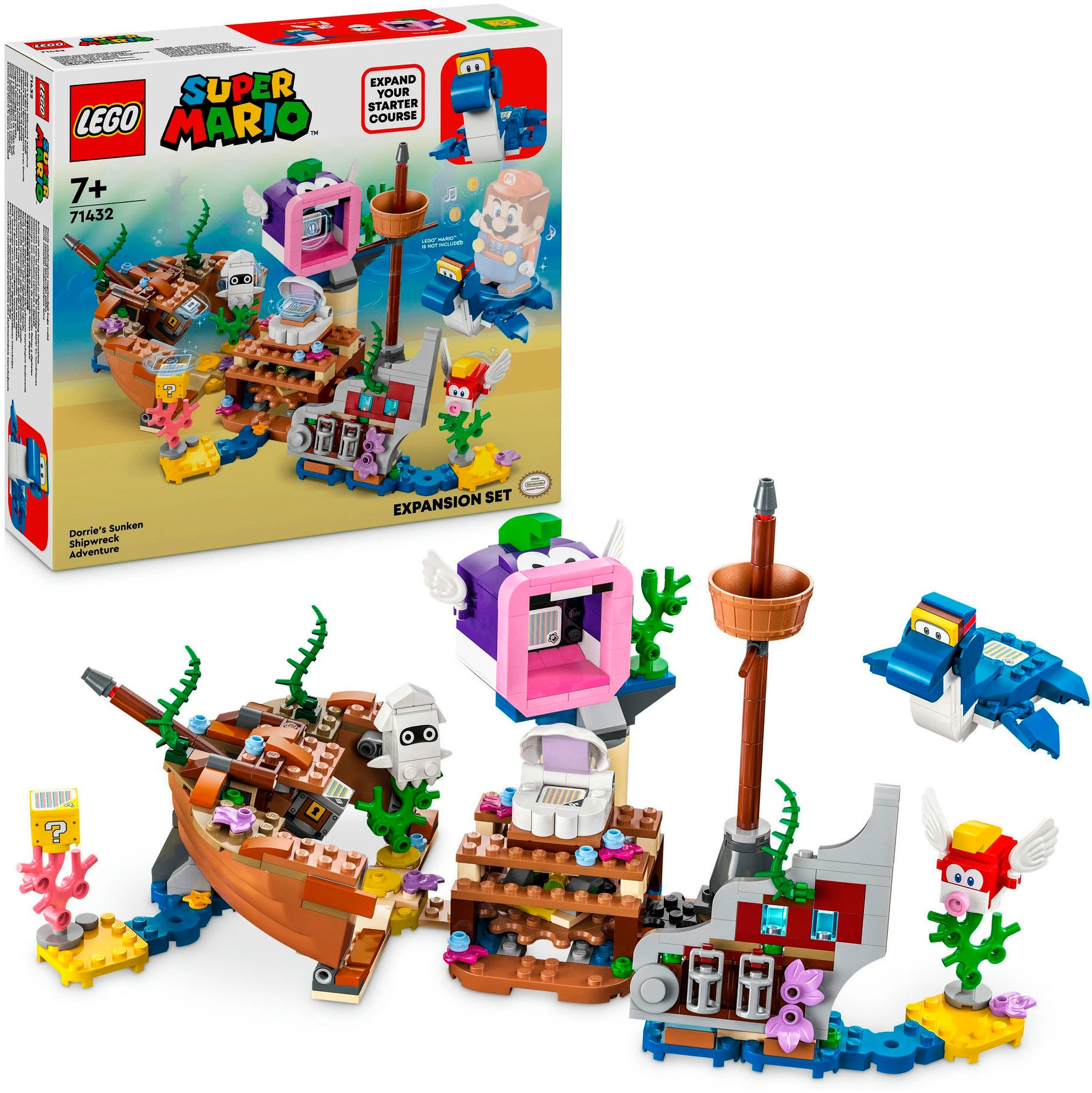 Konstruktionsspielsteine »Dorrie und das versunkene Schiff (71432), LEGO Super Mario«,...