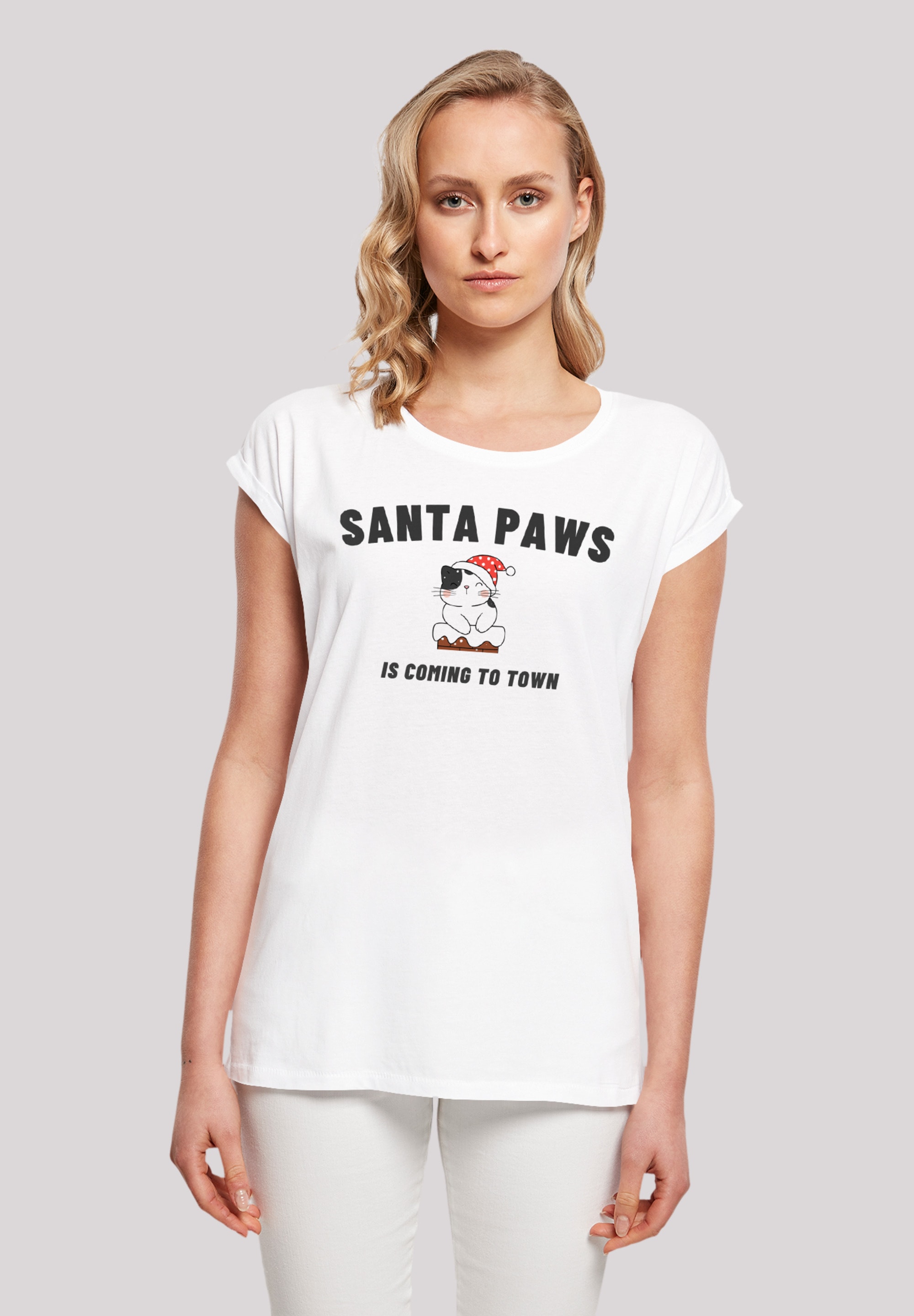 F4NT4STIC T-Shirt »Santa Paws Christmas Cat«, Premium Qualität, Rock-Musik, Band