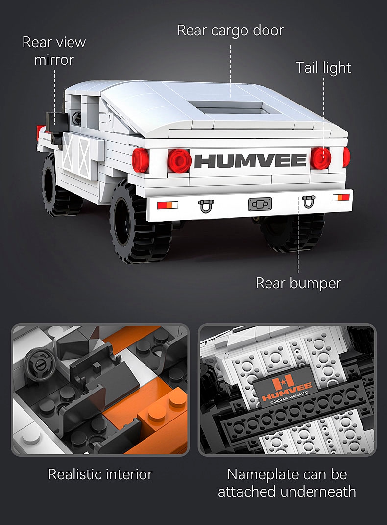 Jamara Konstruktions-Spielset »CaDA, Humvee 1:24 weiß Bricks«, (328 St.)