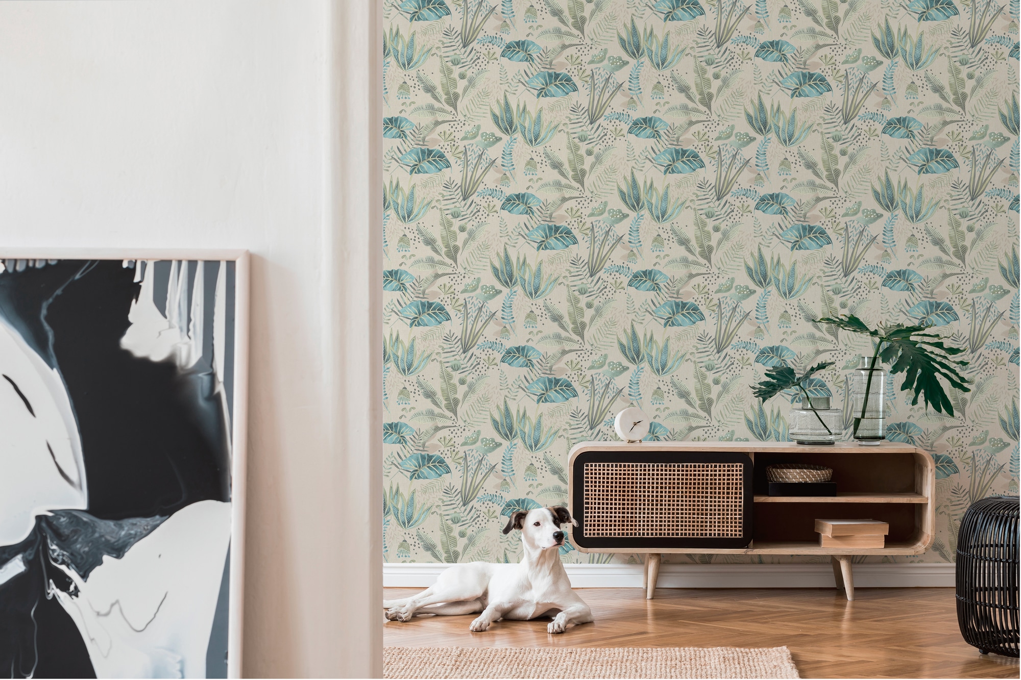 living walls Vliestapete »Famous Garden florale Tapete Mustertapete Pflanzen Blattmotiv« matt strukturiert Vliestapete Blätter für Schlafzimmer Küche Wohnzimmer Floral Design