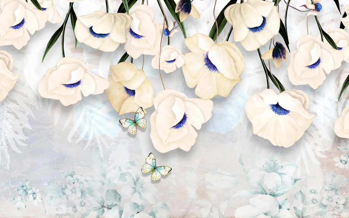 Papermoon Fototapete "Muster mit Blumen"