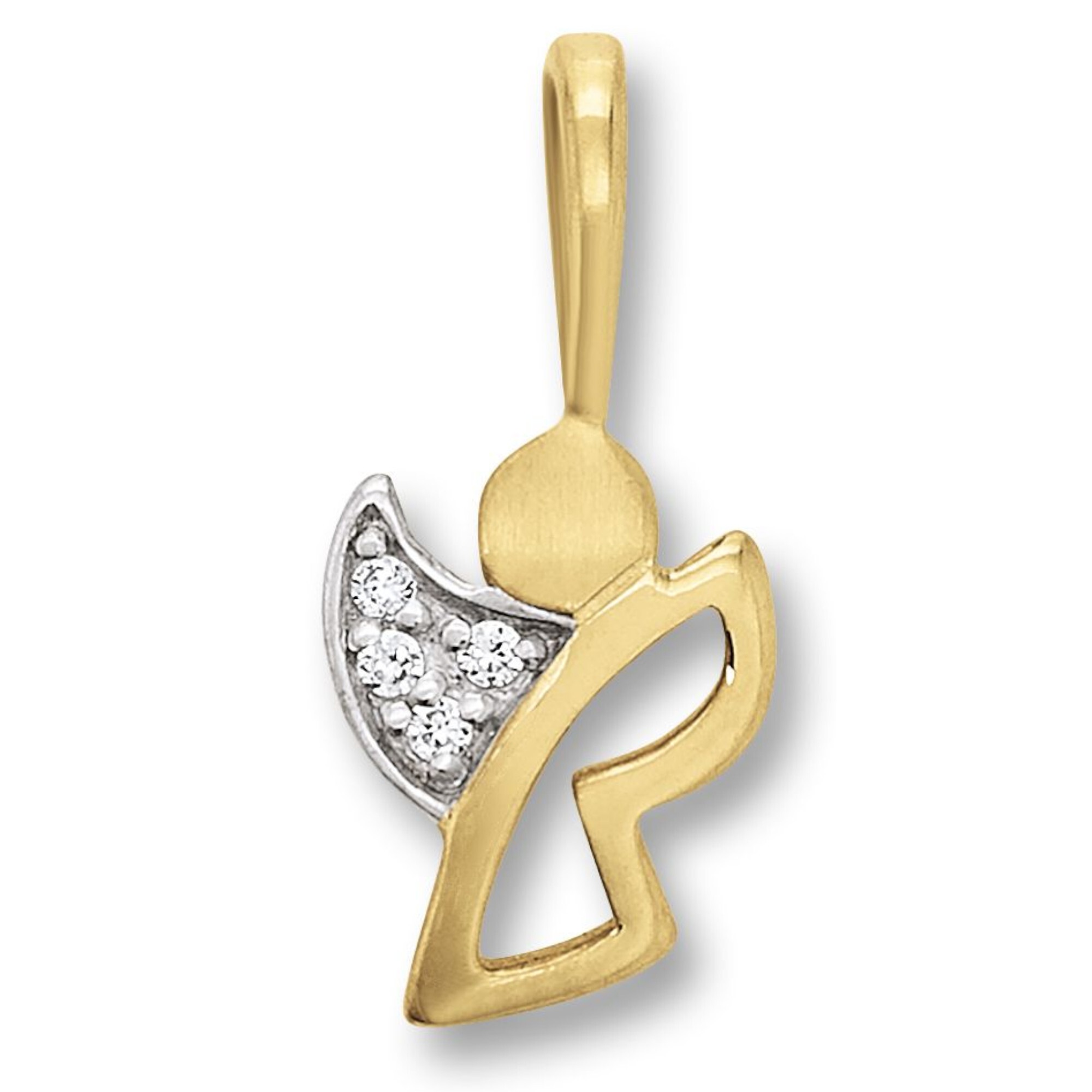 Kettenanhänger ONE ELEMENT "Zirkonia Engel Anhänger aus 333 Gelbgold", gold, Schmuckanhänger, Mädchen, Gelbgold 333 Gold, Gelbgold 333, Gold, Kettenanhänger, Ihr persönliches Symbol – liebevoll gearbeitet für jeden Tag