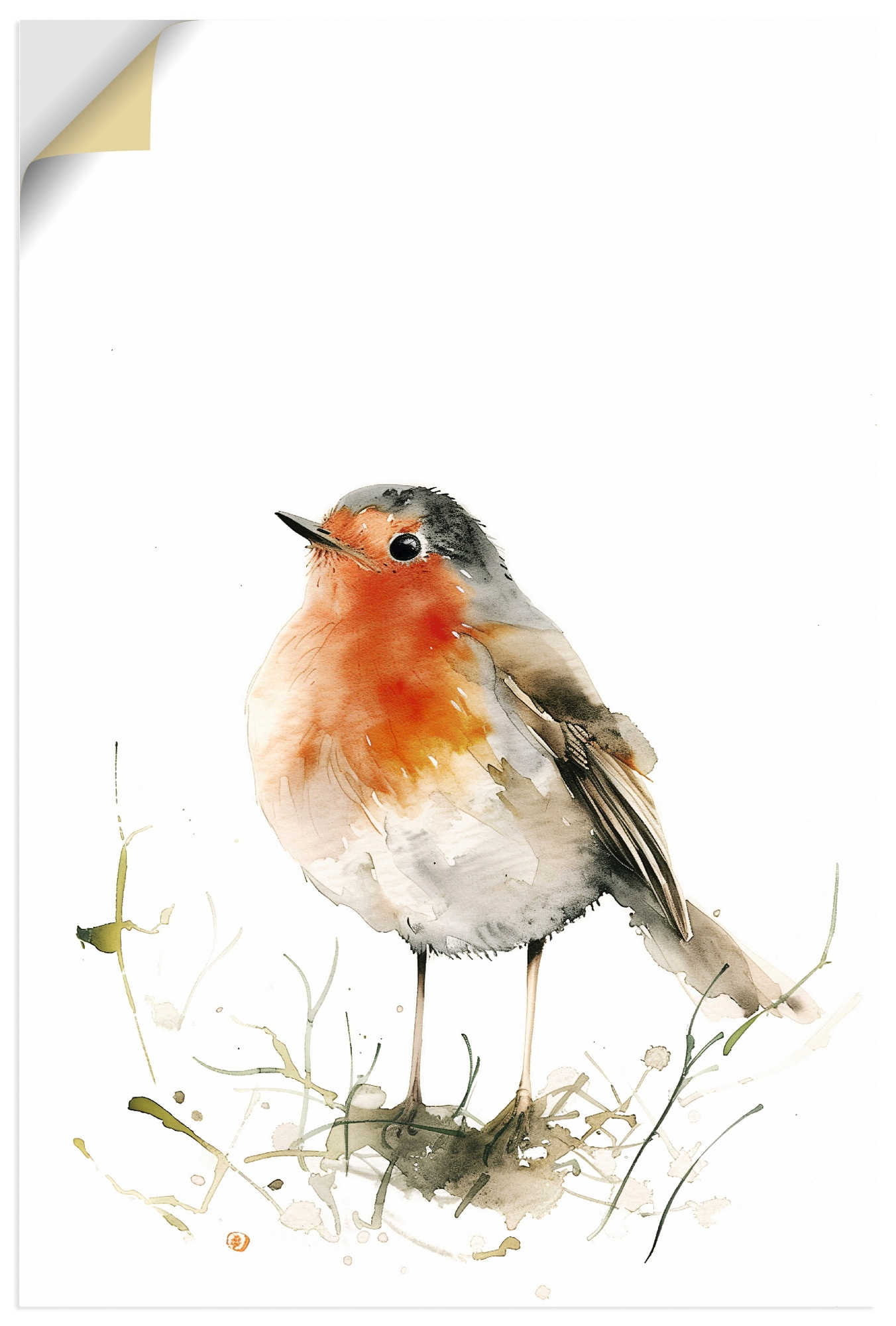 Artland Wandbild "Aquarell Rotkehlchen" Vogelbilder 1 Stk. tlg. als Alubild, Leinwandbild, Poster, Wandaufkleber in verschied. Größen