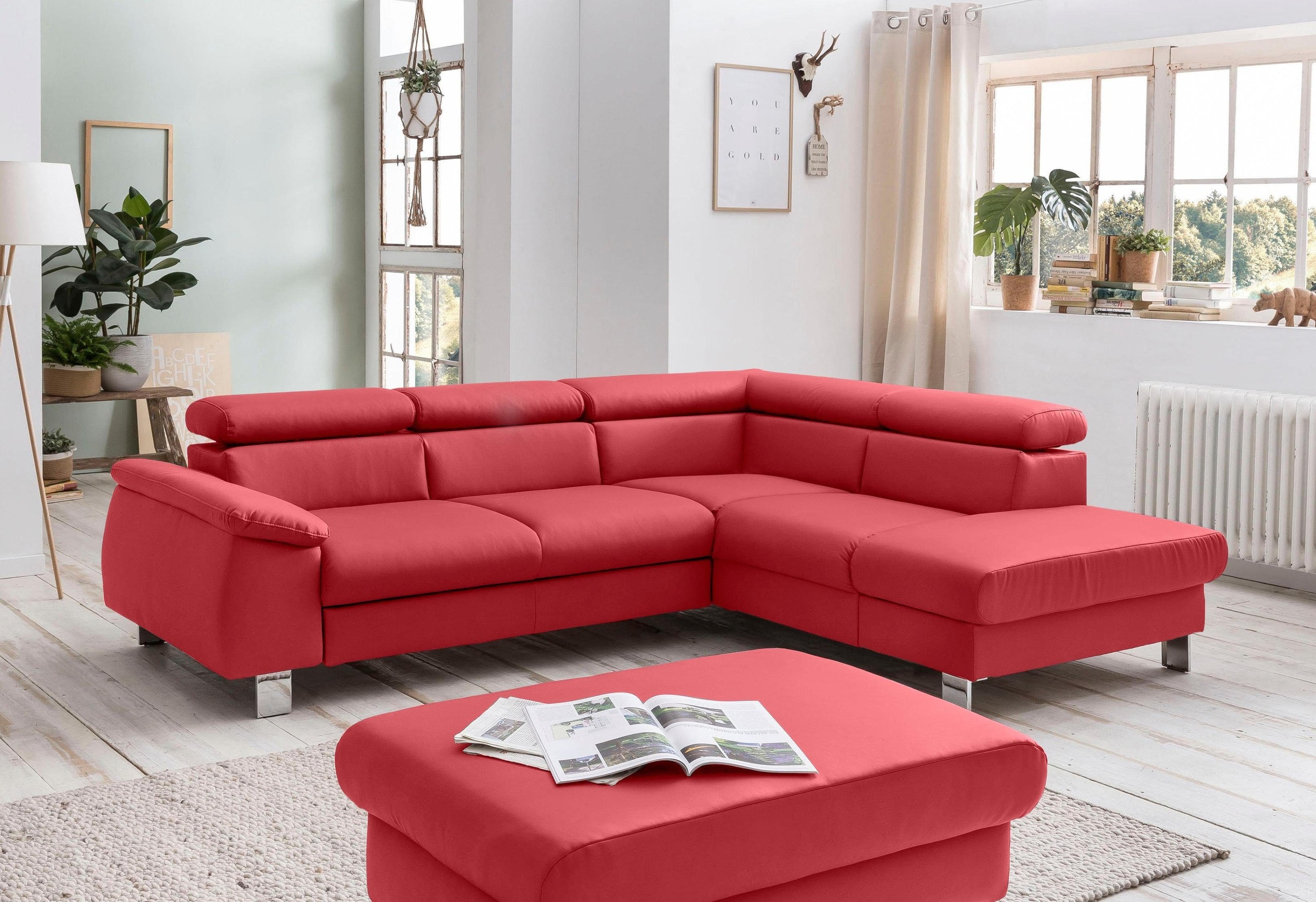 COTTA Ecksofa "Komaris L-Form", inklusive Kopf- bzw. Rückenverstellung, wah günstig online kaufen