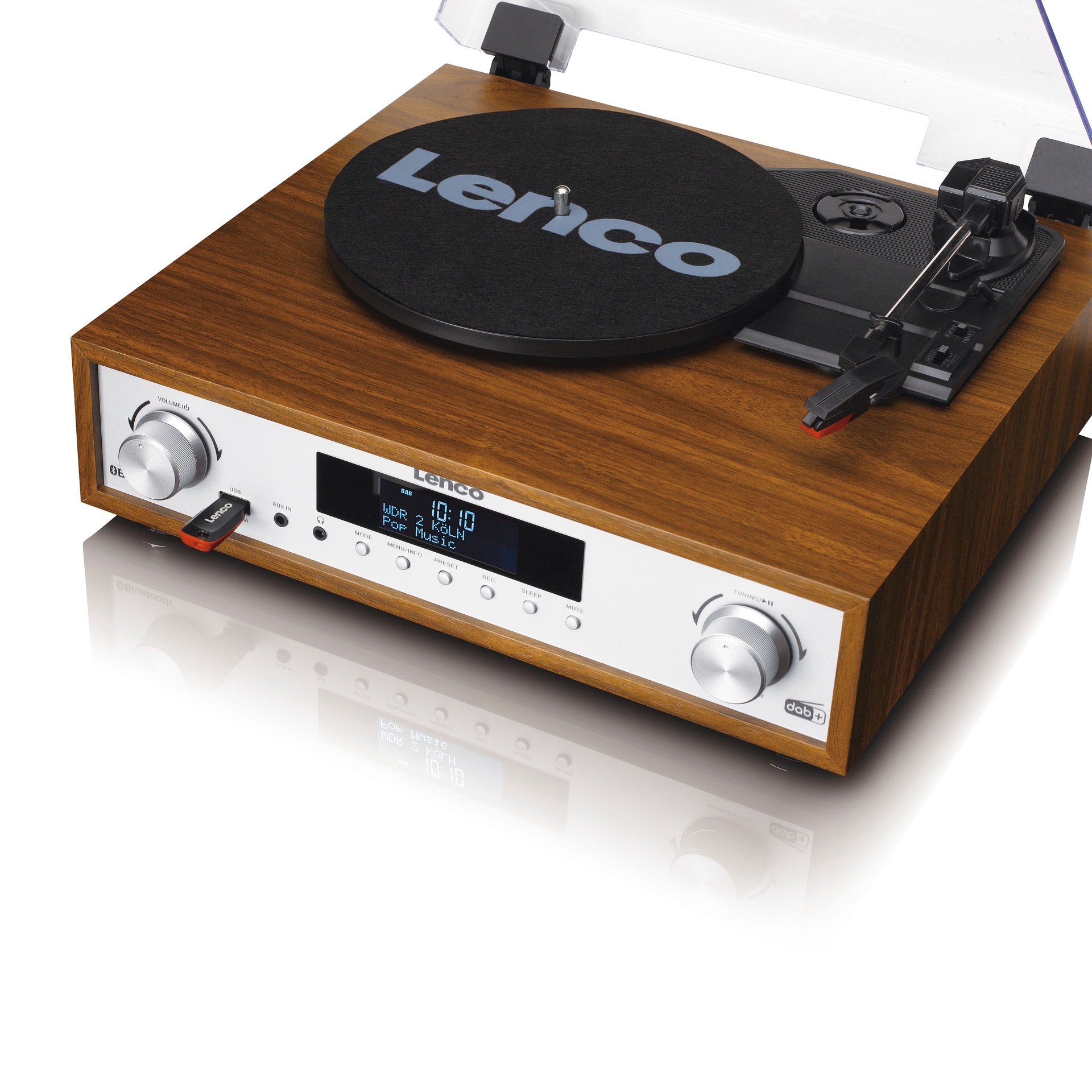 Lenco Radioplattenspieler »MC-160WD Hifi-Set DAB+, FM-Radio, Plattenspieler  und Bluetooth« | BAUR | Plattenspieler