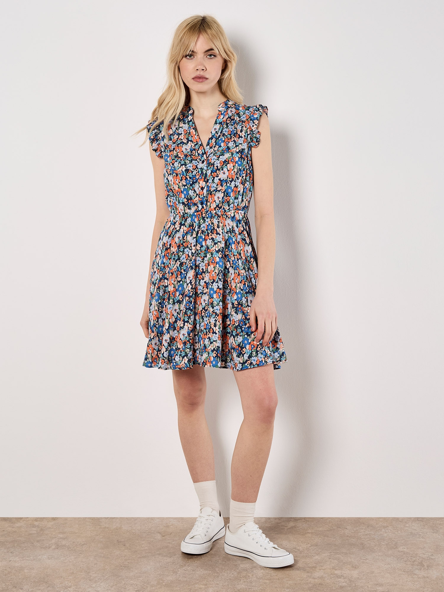 Apricot Druckkleid »Minikleid« mit Knopfleiste