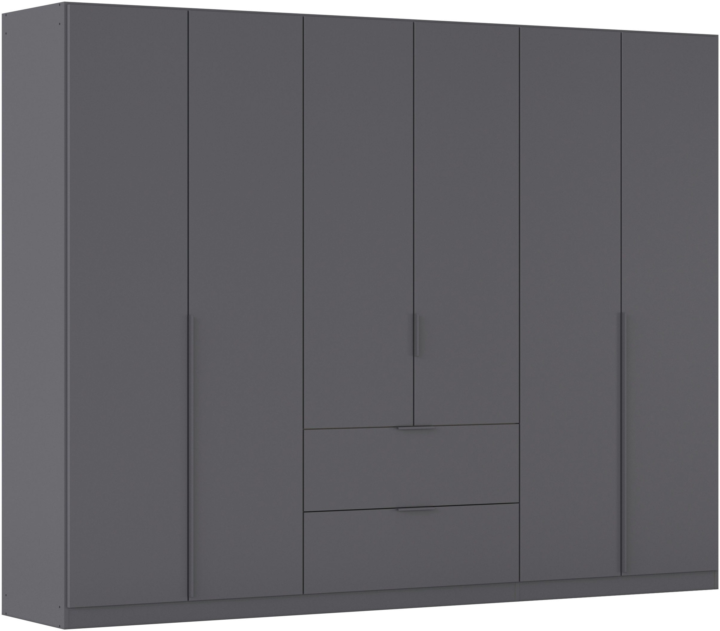 OTTO home Drehtürenschrank "Kleiderschrank Schrank Garderobe AGORDO mit Dekor- oder Hochglanzfront" in zwei Griff-Farben, Breite 271 cm, mit Außenschubkästen, Serie in 7 Breiten und 2 Höhen MADE IN GERMANY