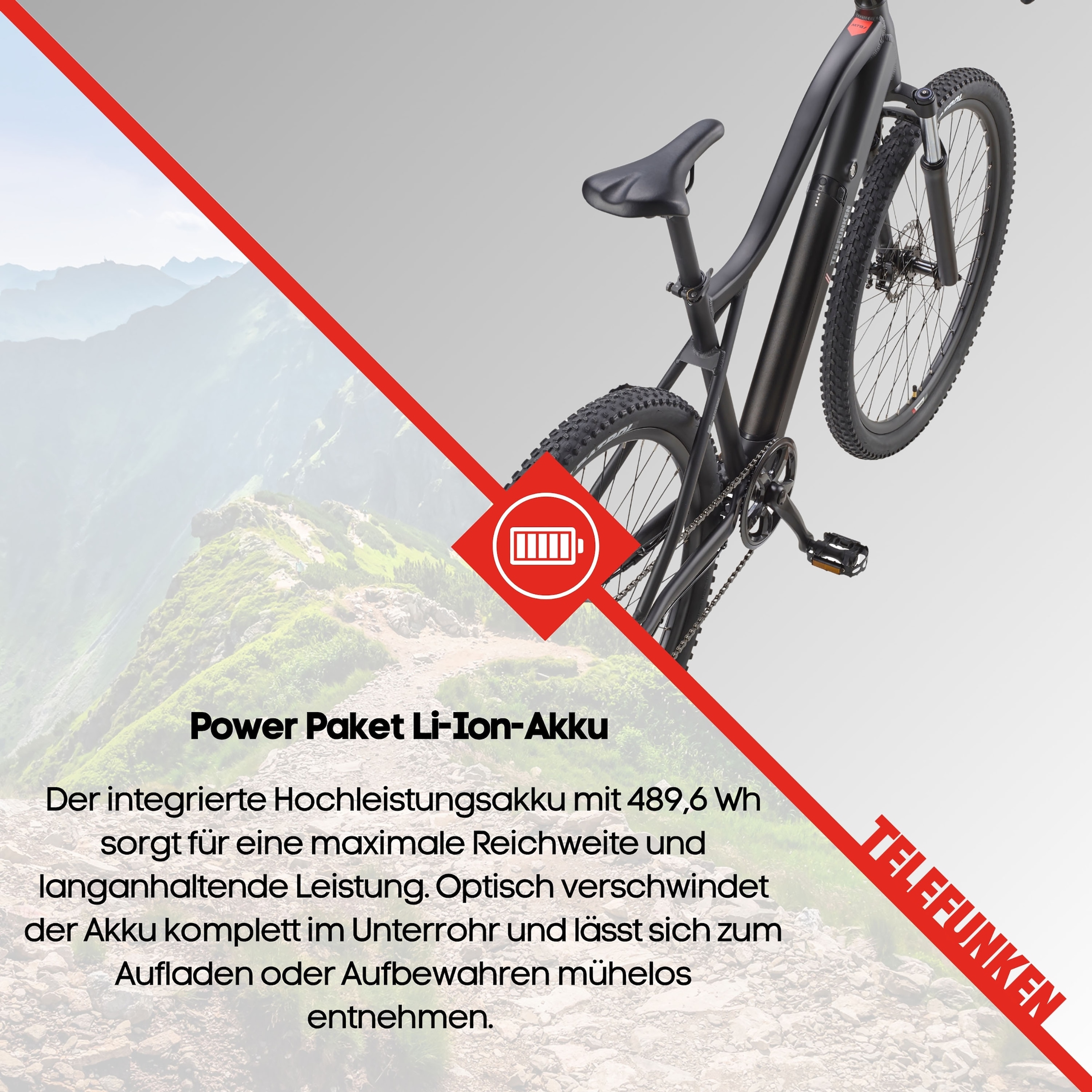 Telefunken »Aufsteiger MT922« 7 Gang Shimano TY300D Schaltwerk Kettenschaltung Heckmotor 250 W Pedelec, Elektrofahrrad, Damen u. Herren, E-MTB, Mountainbike, 29 Zoll