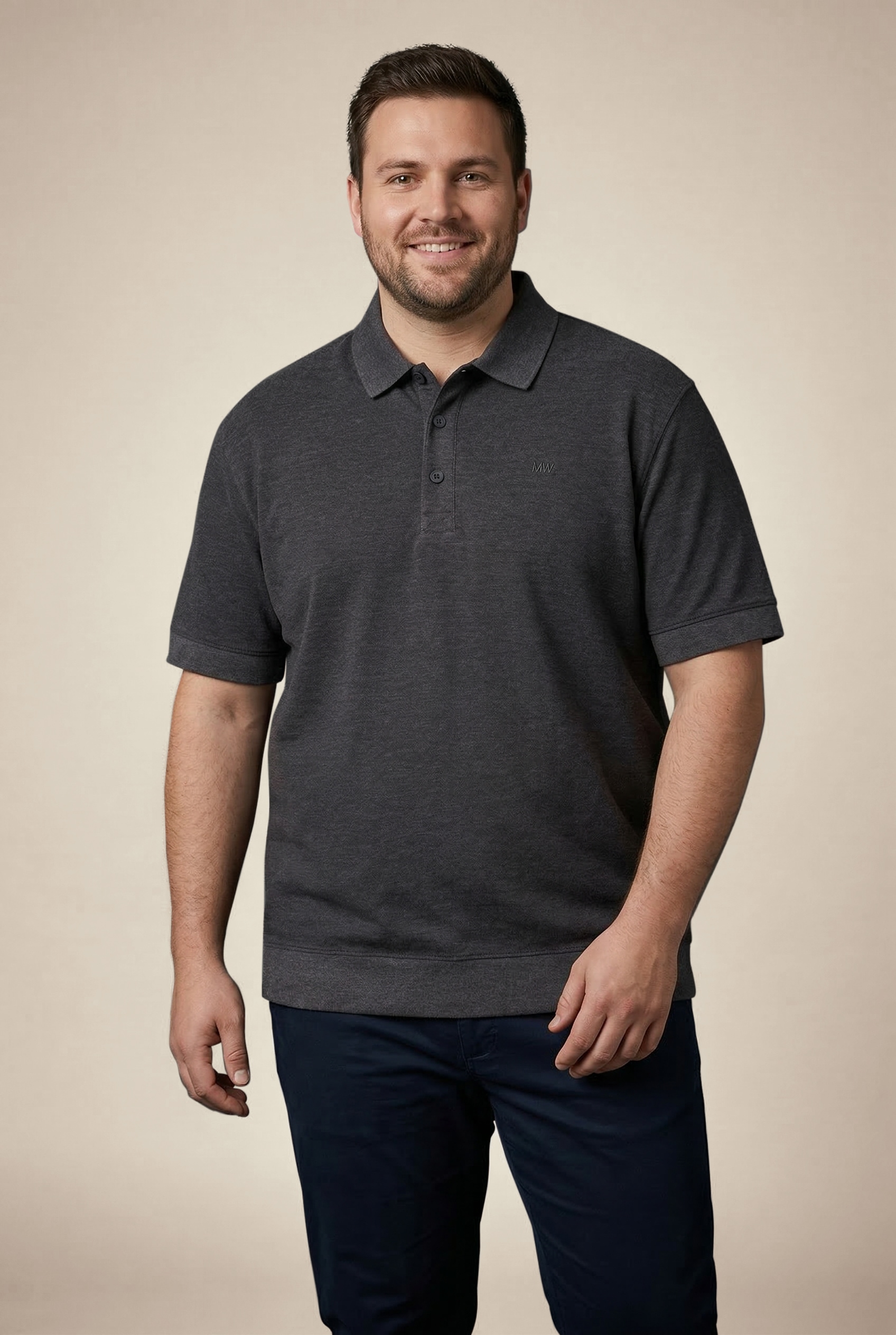 Mans World Plus Poloshirt "auch in Grosse Größen bis Gr. 7XL Bauch-Fit" Regular Fit Passform, Kurzarm, unifarben, aus Piqué-Material