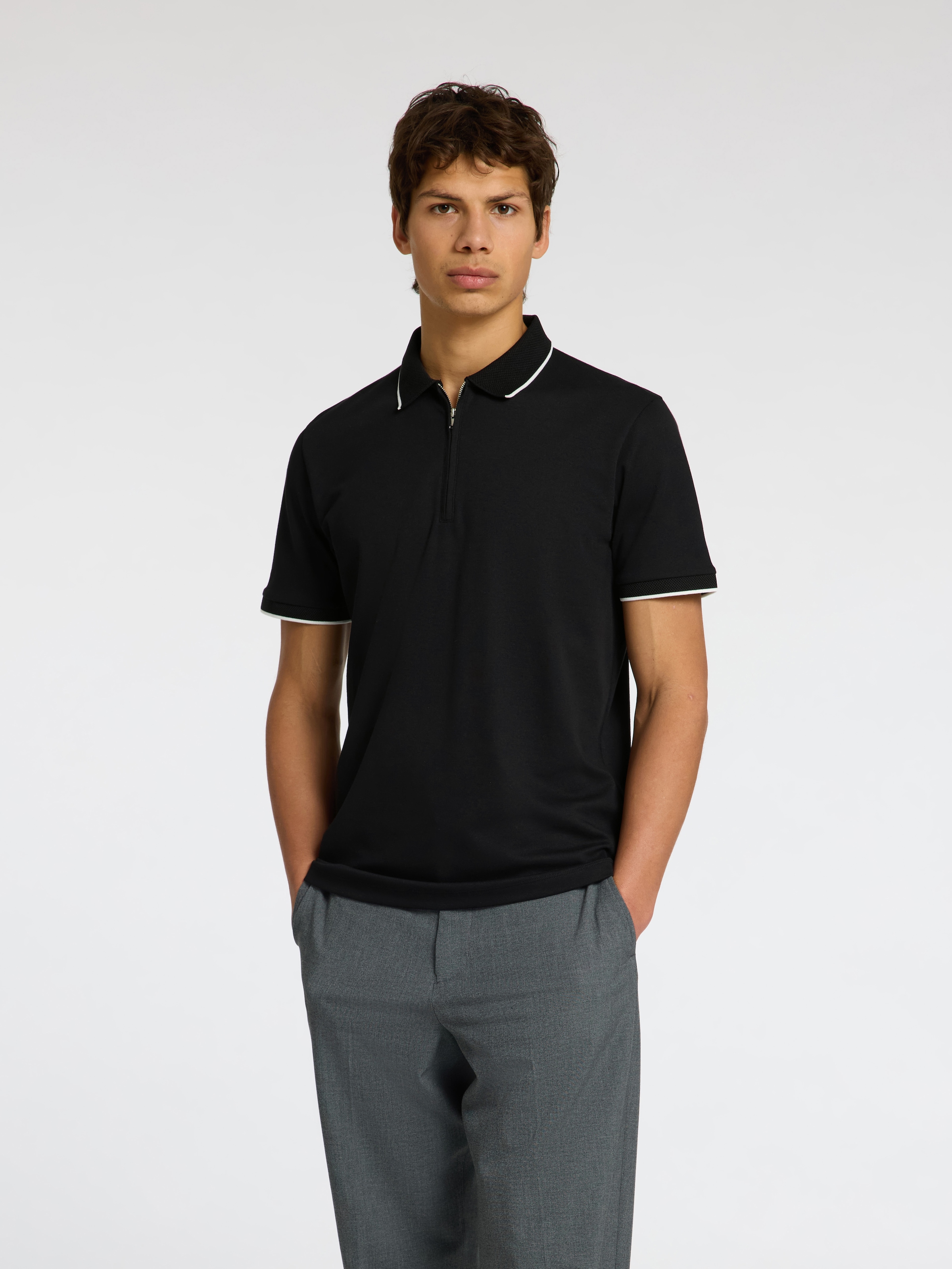 SELECTED HOMME Poloshirt "SLHFAVE SPORT ZIP SS POLO NOOS" günstig online kaufen