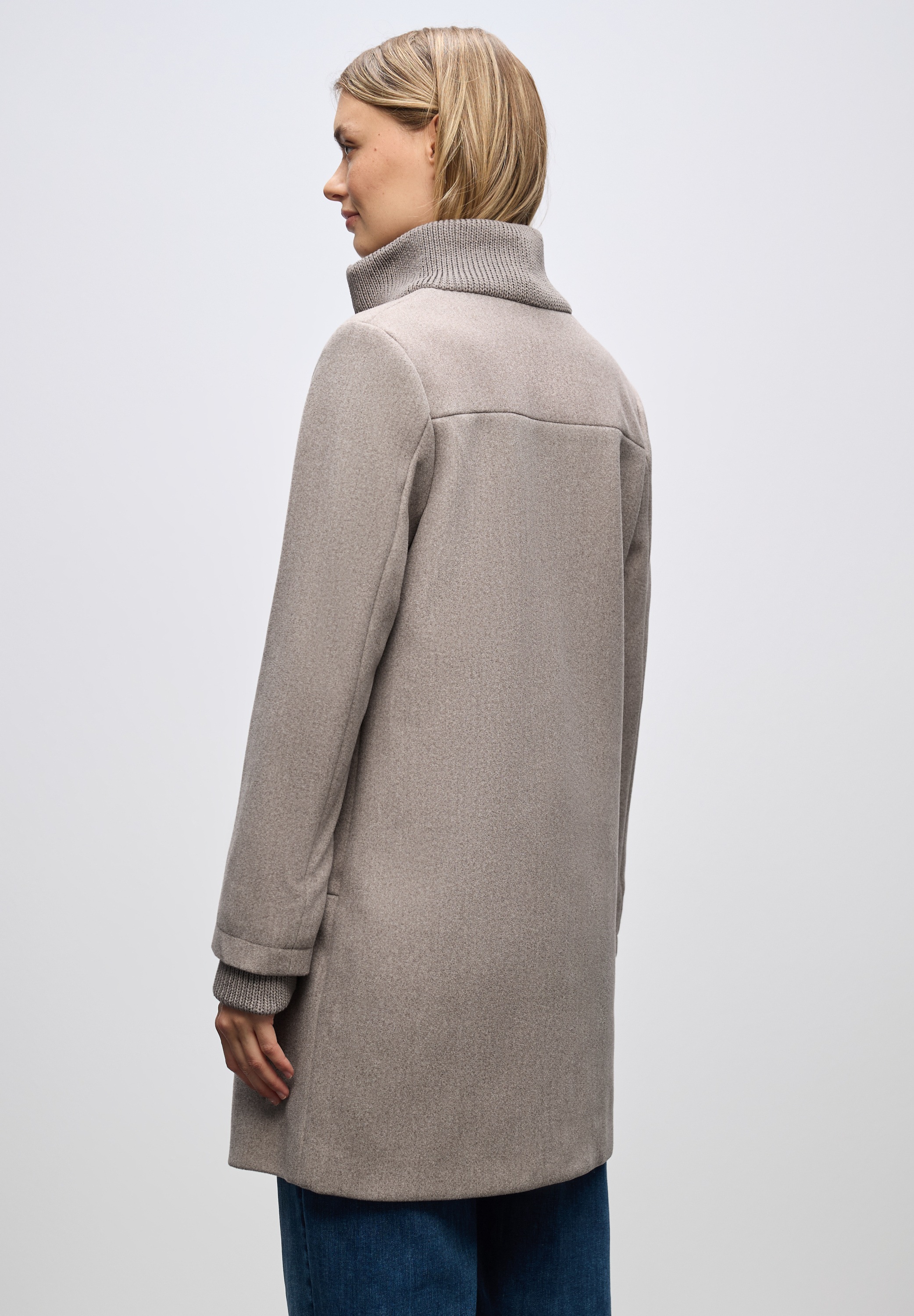 STREET ONE Wintermantel, Stehkragen in Strickqualität, in Woll-Optik günstig online kaufen