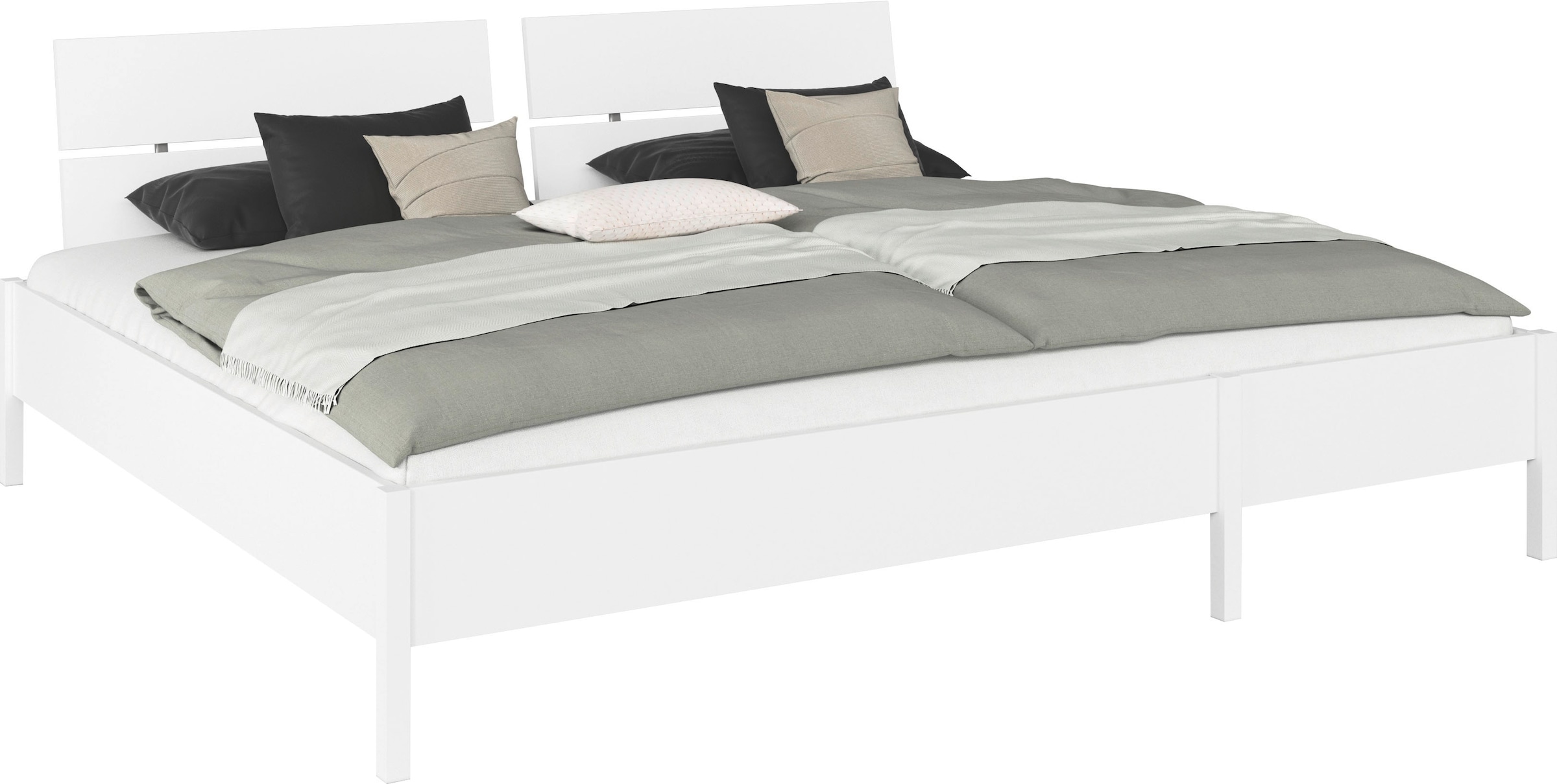 Bett RAUCH, weiß, Schlafzimmer, Betten, "Familienbett XXL Familiengröße Ehebett Doppelbett umbaubar", 240x200 cm und 270x200 cm - mit oder ohne