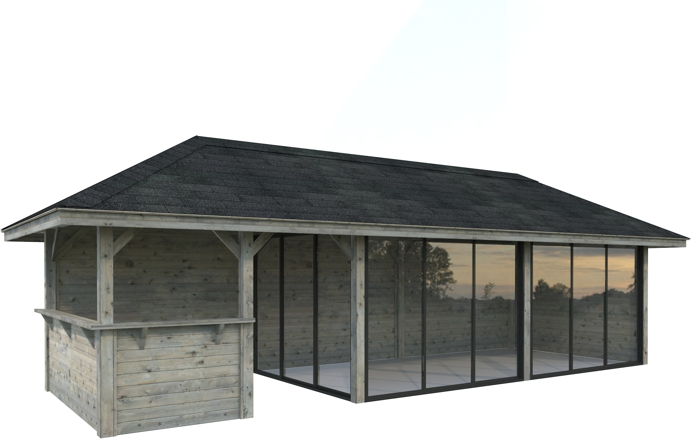 Palmako Gartenhaus "Bianca 24,9 m², Set 519 Slide Plus"