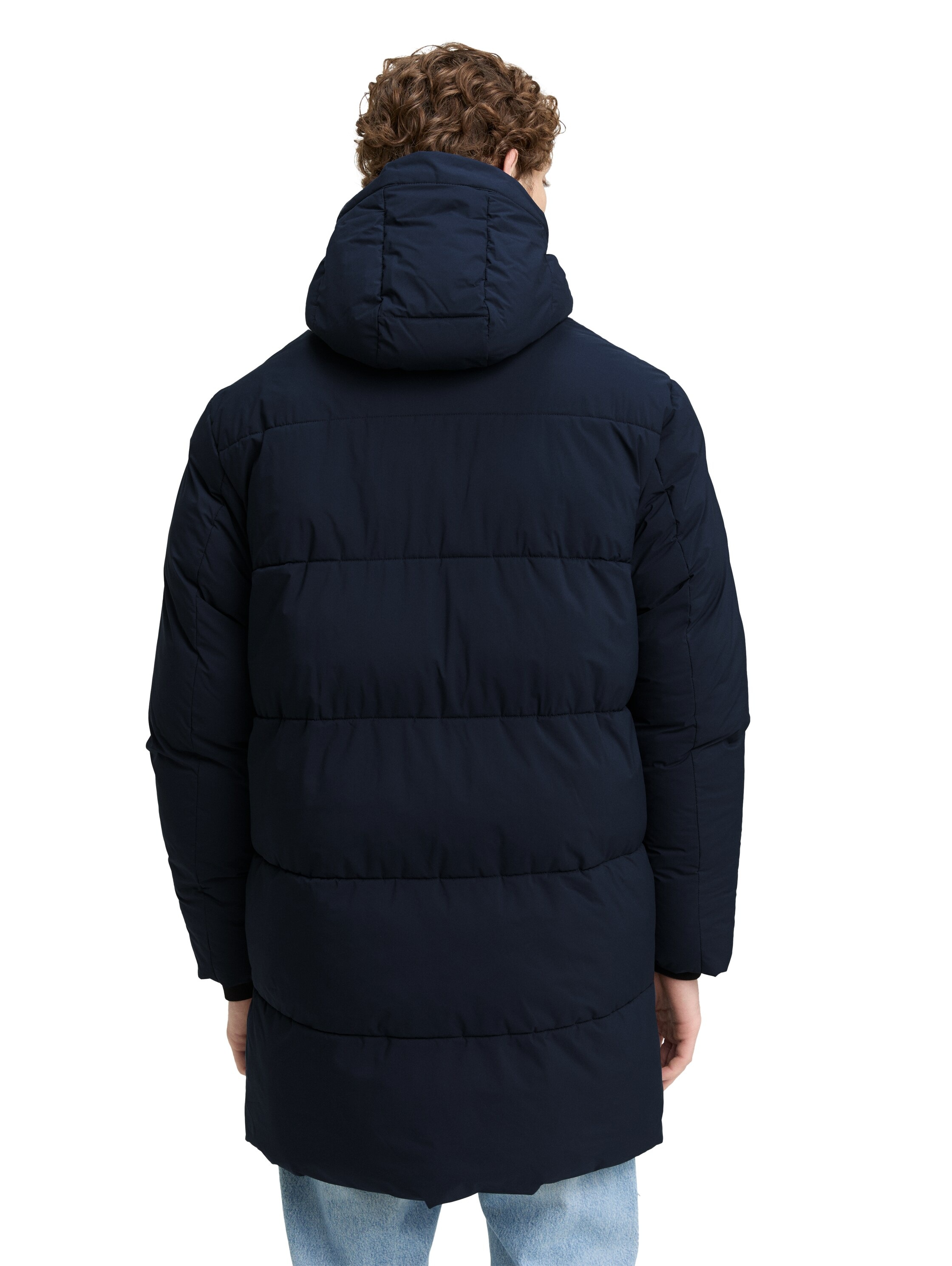 TOM TAILOR Denim Steppjacke, mit Kapuze, mit Logo Print günstig online kaufen