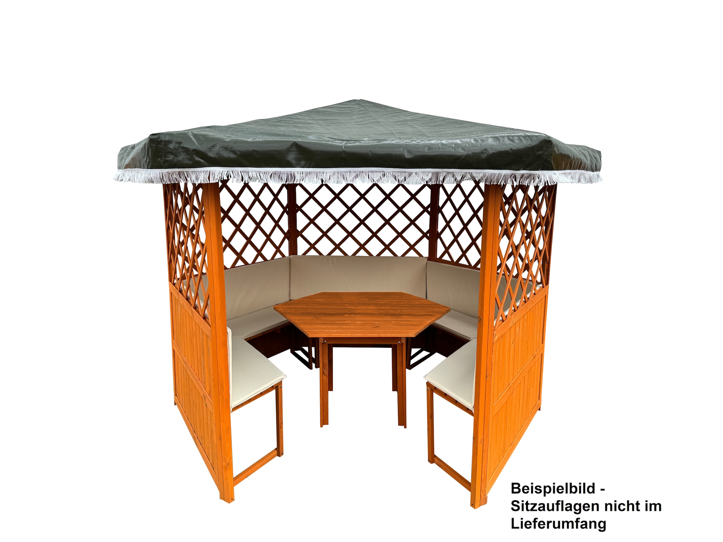 promadino Pavillon »Marburg« BxT: 309x309 cm, inkl. Sitzgruppe und Brüstung