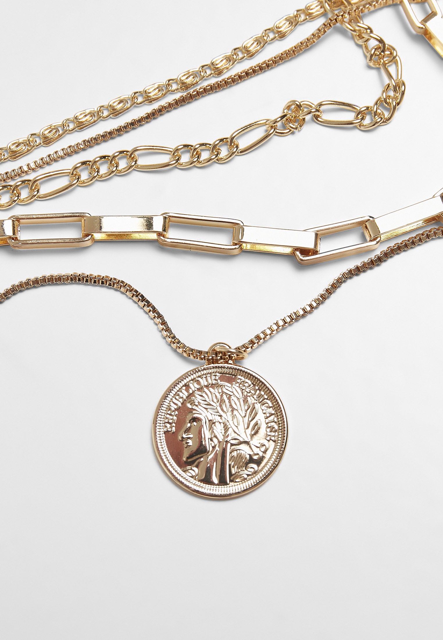 URBAN CLASSICS Kette Layering | für kaufen »Accessories BAUR Anhänger mit Coin Necklace«