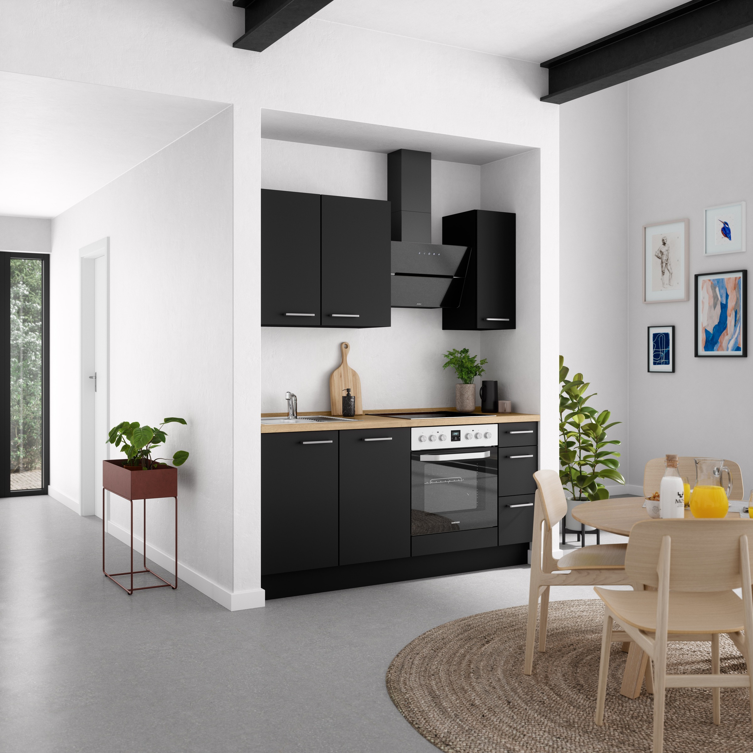 nobilia® Küchenzeile »"Touch II"«, vormontiert, Ausrichtung wählbar, Breite 180 cm, wahlw. mit E-Geräten