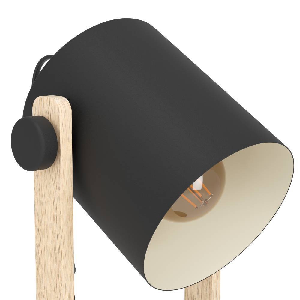 EGLO Tischleuchte »HORNWOOD«, 1 flammig, Leuchtmittel E27 | ohne Leuchtmittel, Vintage Tischleuchte, Industrial Design, Retro Nachttischlampe