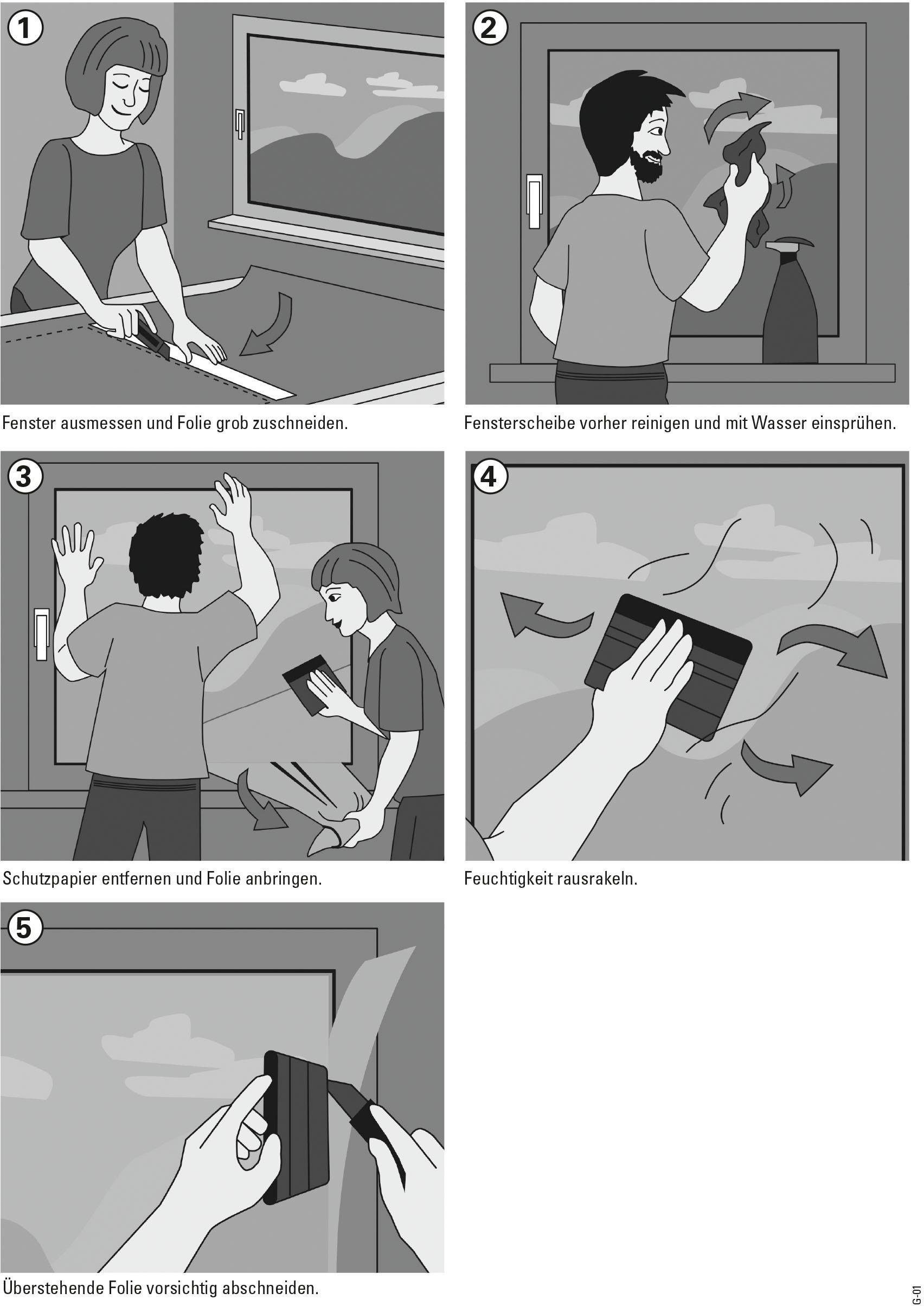 Thumbnail - GARDINIA Fensterfolie "Privacy 50" 1 Stk. halbtransparent statisch haftend 85% UV-Schutz