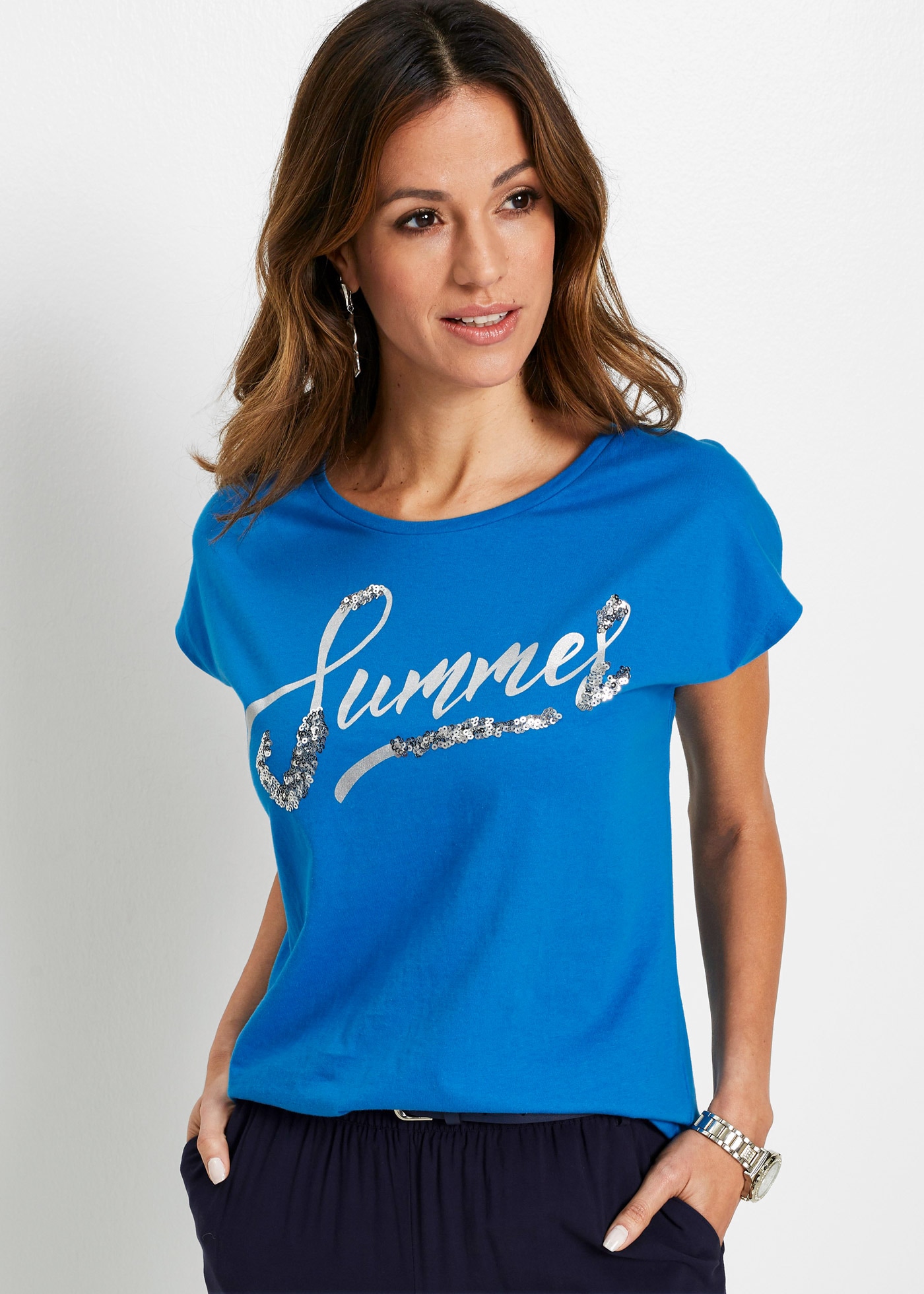 bonprix T-Shirt "Shirt mit Pailletten" Shirt mit Pailletten günstig online kaufen