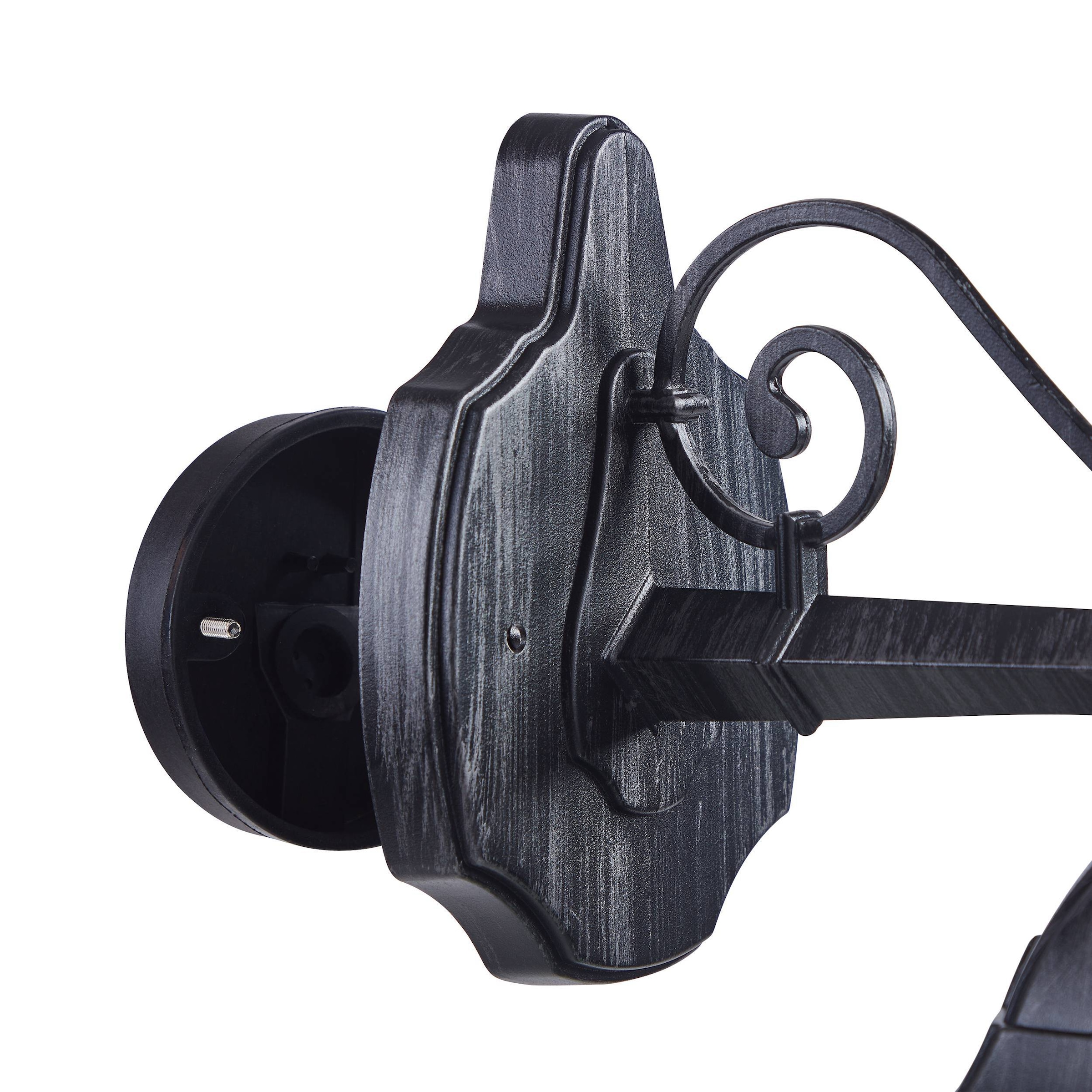 EGLO Wandleuchte »Navedo Außen-Wandlampe, Wandlampe aus Aluguss und Glas, E27, IP44« E27 1 Stk. Wand-/Deckenleuchte - L20 x H47,5 x AL28,5 cm - schwarz, silber-patina