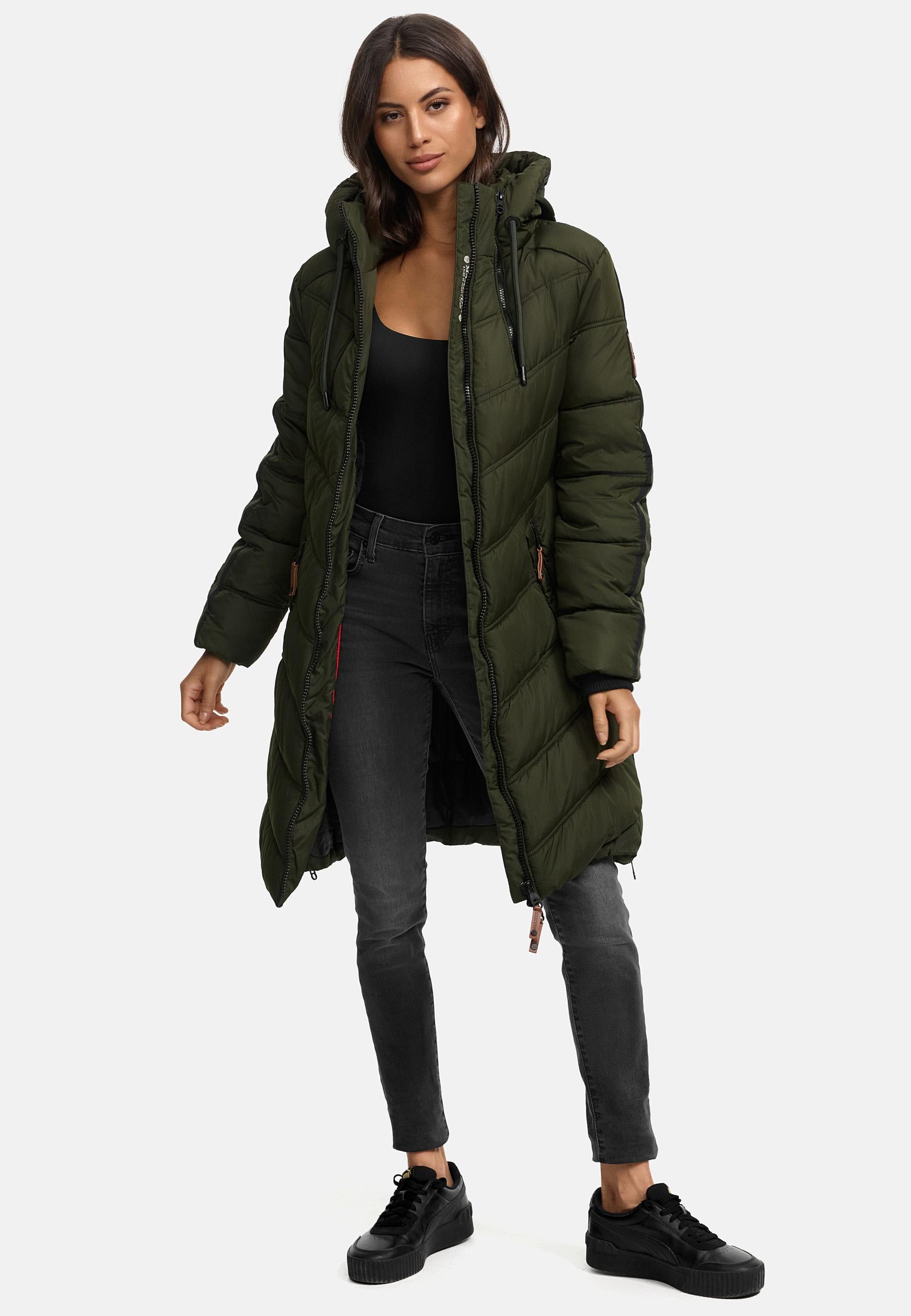Marikoo Wintermantel »Armasa«, modischer Damen Winter Steppmantel mit Kapuze