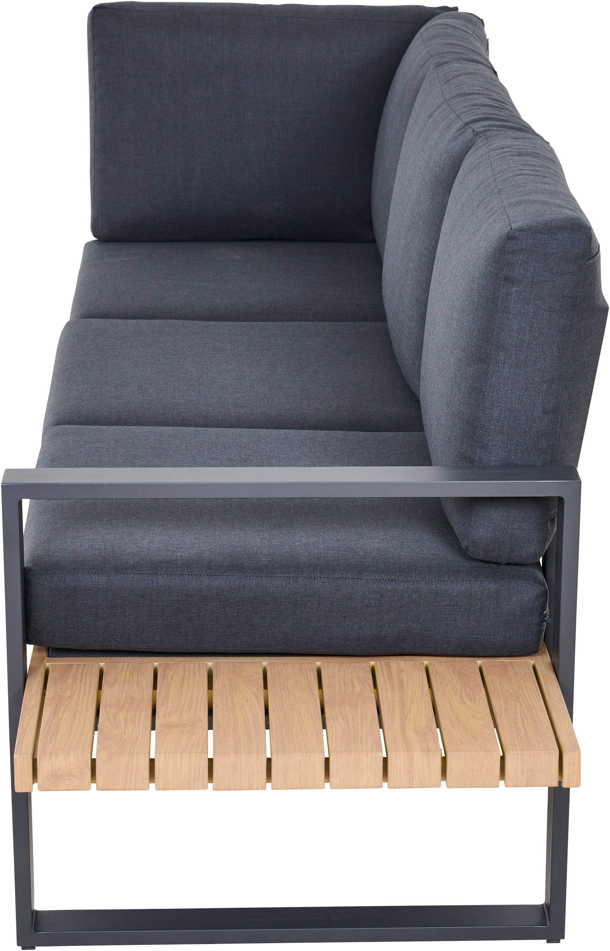 Siena Garden Gartensofa »BARI« Aluminium, teaklook, inkl. Kissen, Dining-Set 2-teilig