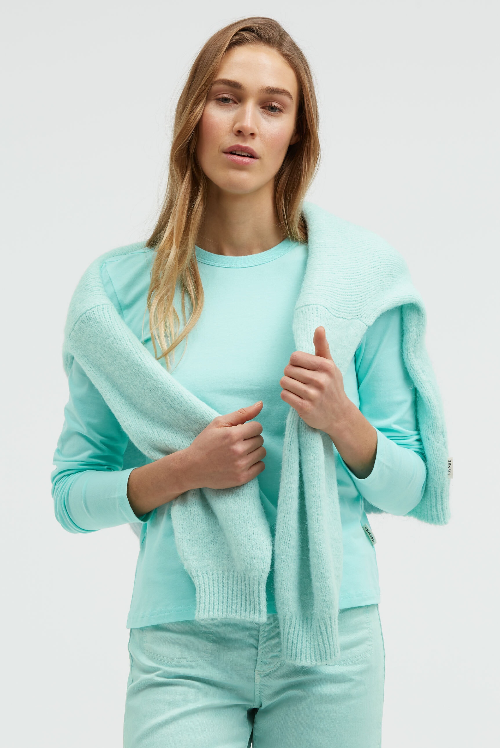 SENSES.THE LABEL Rundhalsshirt mit Baumwolle günstig online kaufen