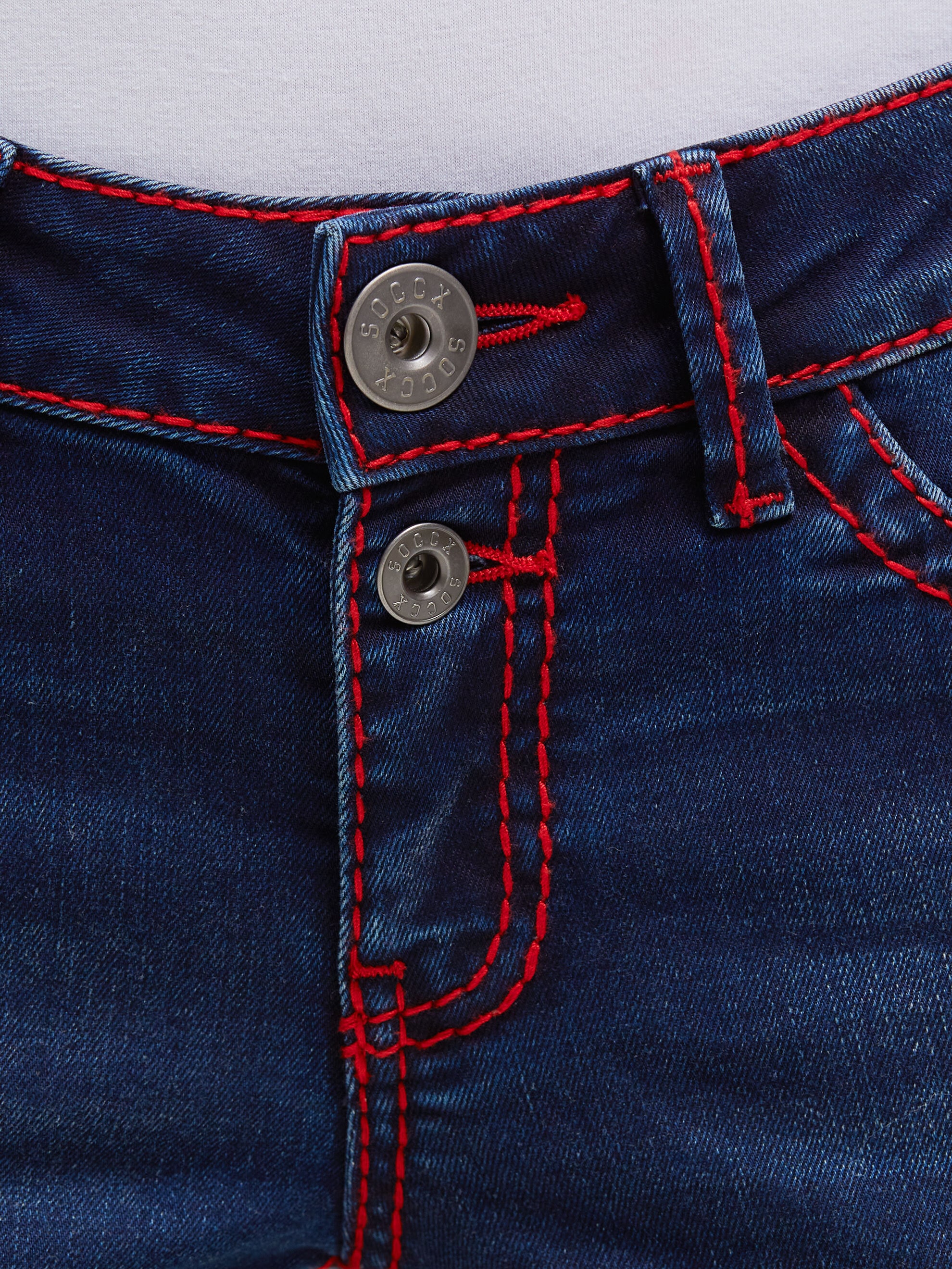 SOCCX Regular-fit-Jeans mit breiten Nähten