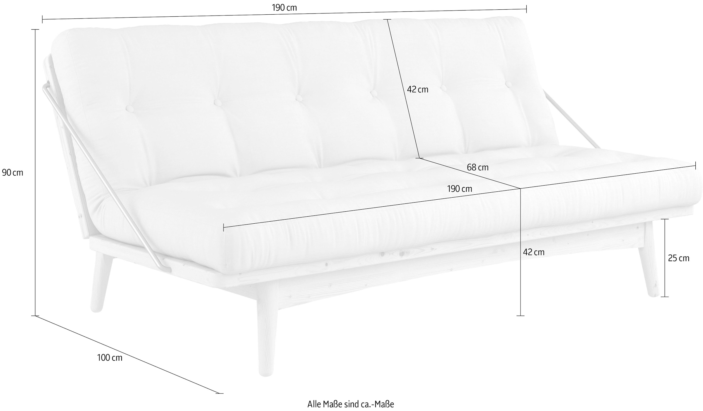 Karup Design Schlafsofa »Folk«, aus massiven Kiefernholz, inkl. Futonmatratze