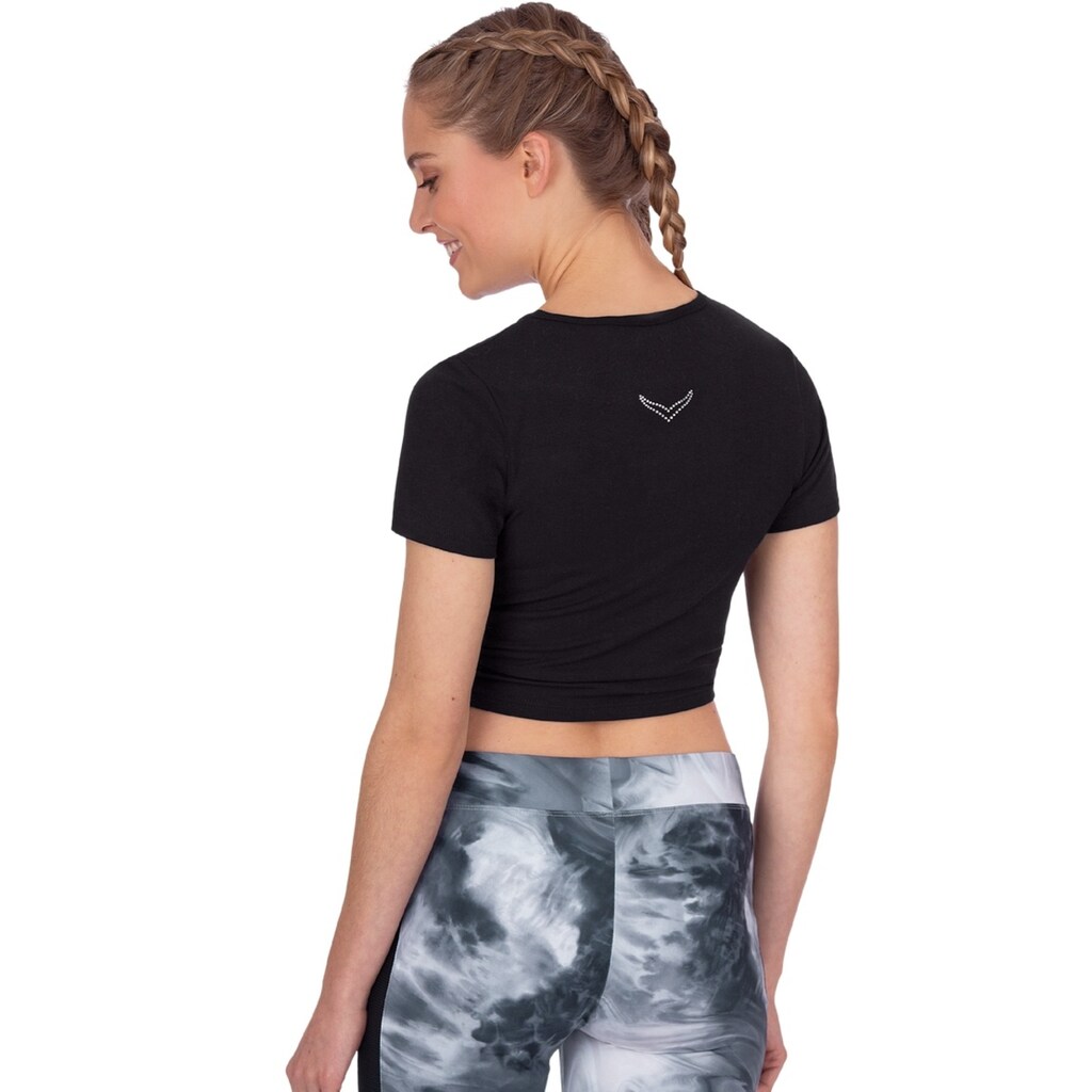 Trigema T-Shirt »TRIGEMA Modisches Crop-Top mit kurzen Ärmeln«, (1 tlg.)