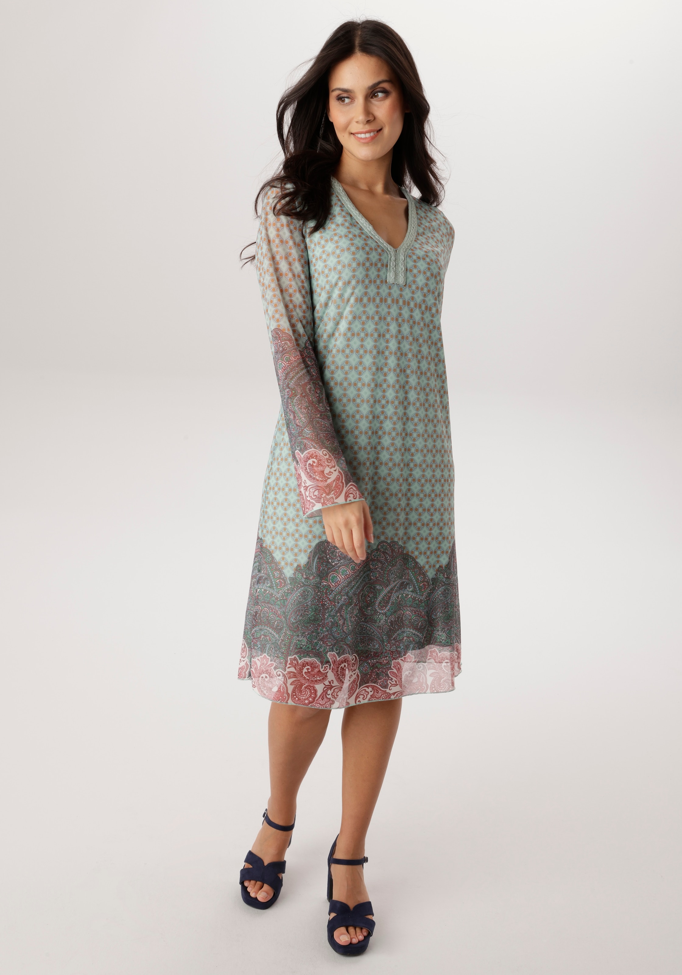 Aniston SELECTED Meshkleid in Mesh-Qualiät und im angesagten Mustermix - NE günstig online kaufen