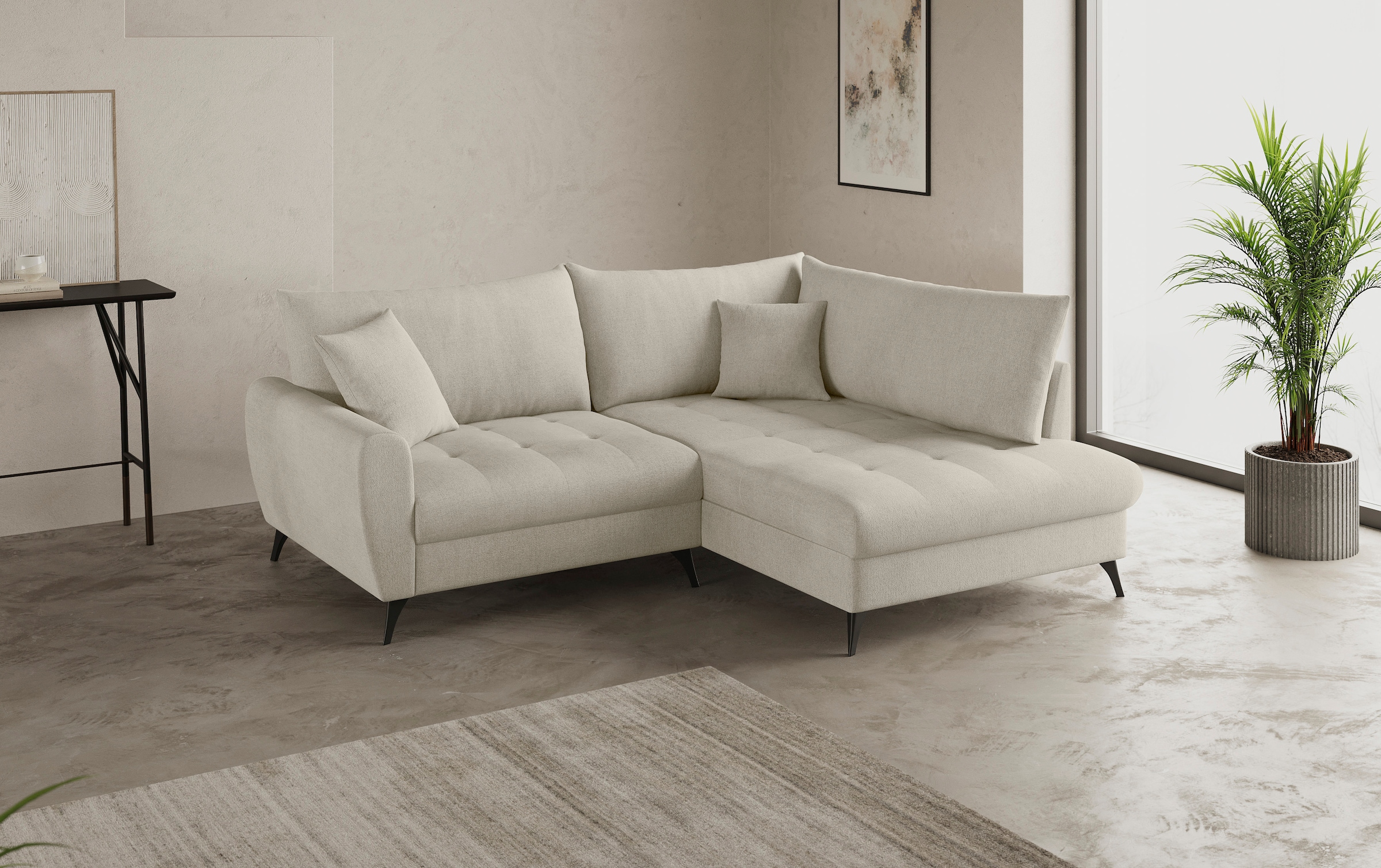 Mr. Couch Ecksofa »Blackburn II L-Form«, Wahlweise mit Kaltschaumpolsterung bis 140 kg belastbar
