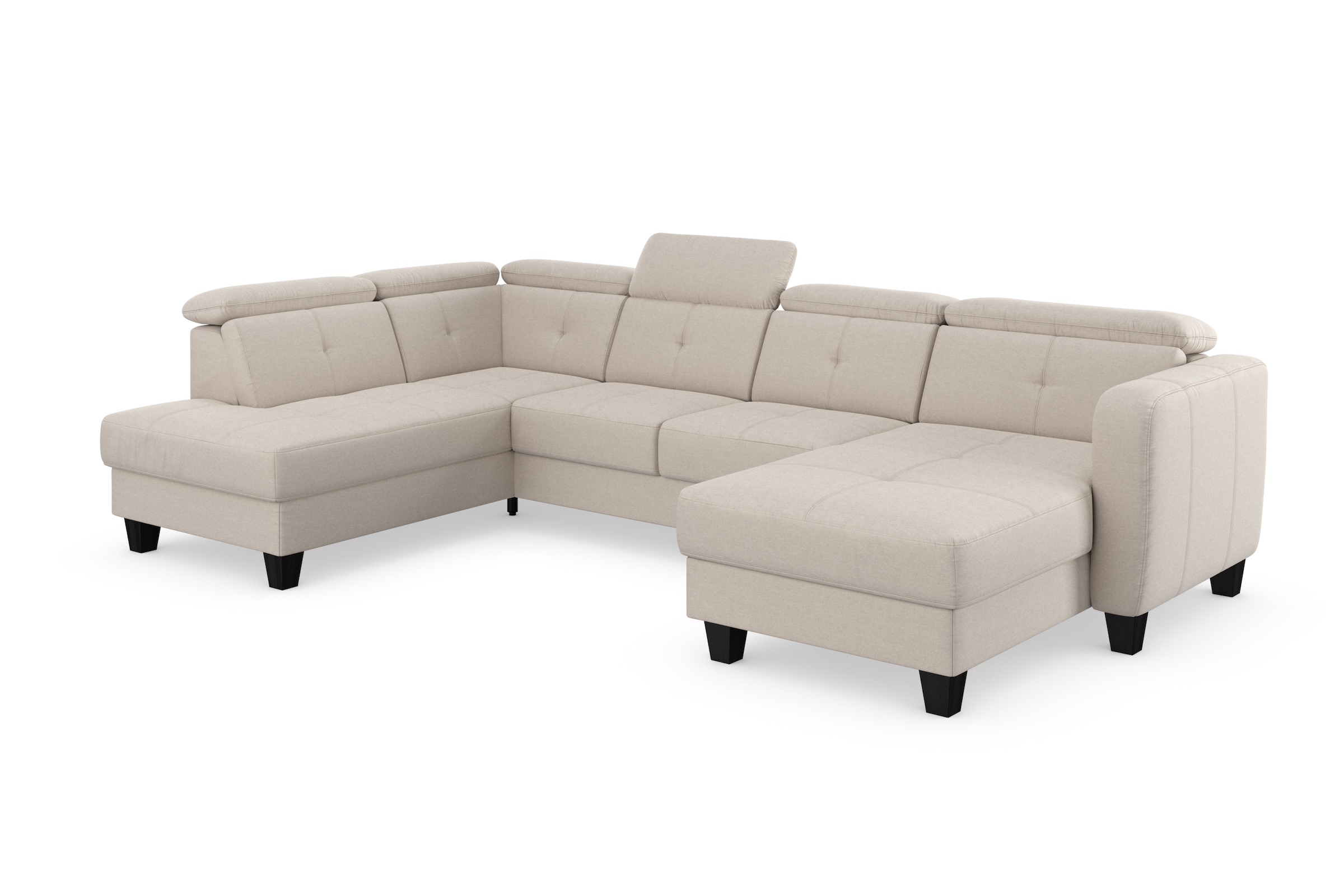 sit&more Wohnlandschaft »Belluci U-Form«, Kopfteilverstellung und Federkern, wahlweise mit Bettfunktion