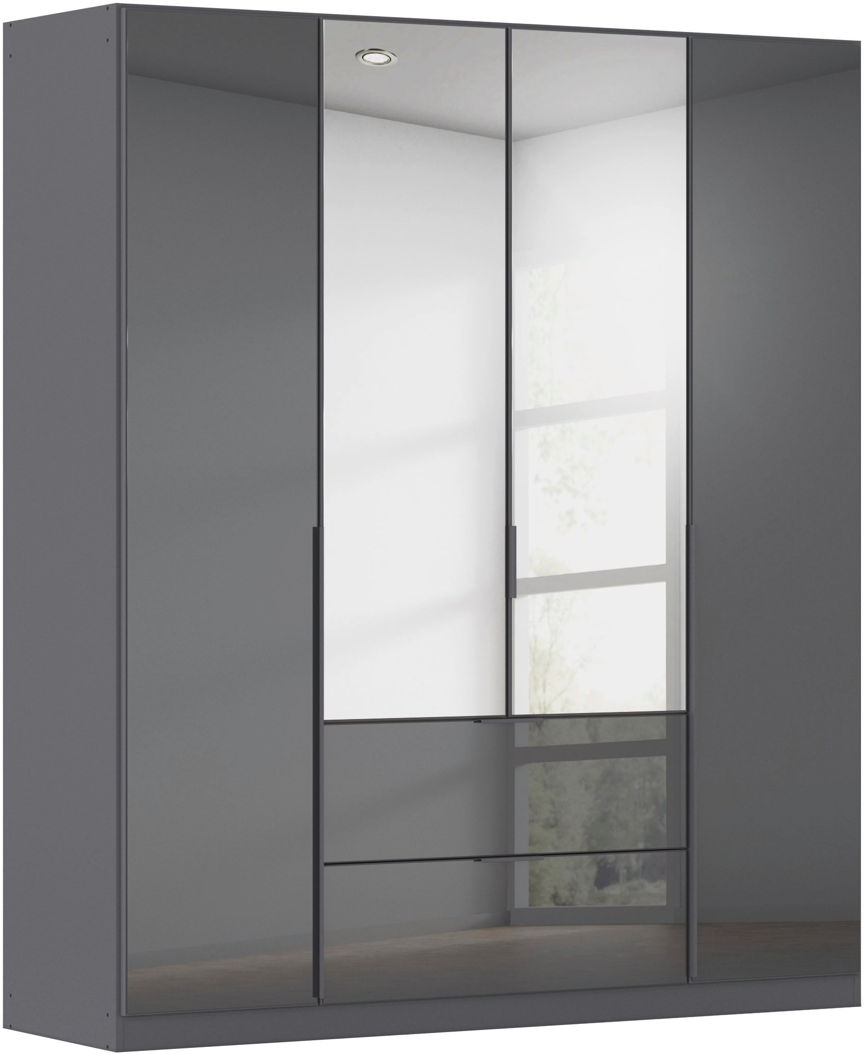OTTO home Drehtürenschrank "Kleiderschrank Kleiderschränke Schrank Garderobe AGORDO mit Glasfront" in zwei Griff-Farben, Breiten 91-360 cm, mit Außenschubkästen, in 7 Breiten und 2 Höhen MADE IN GERMANY