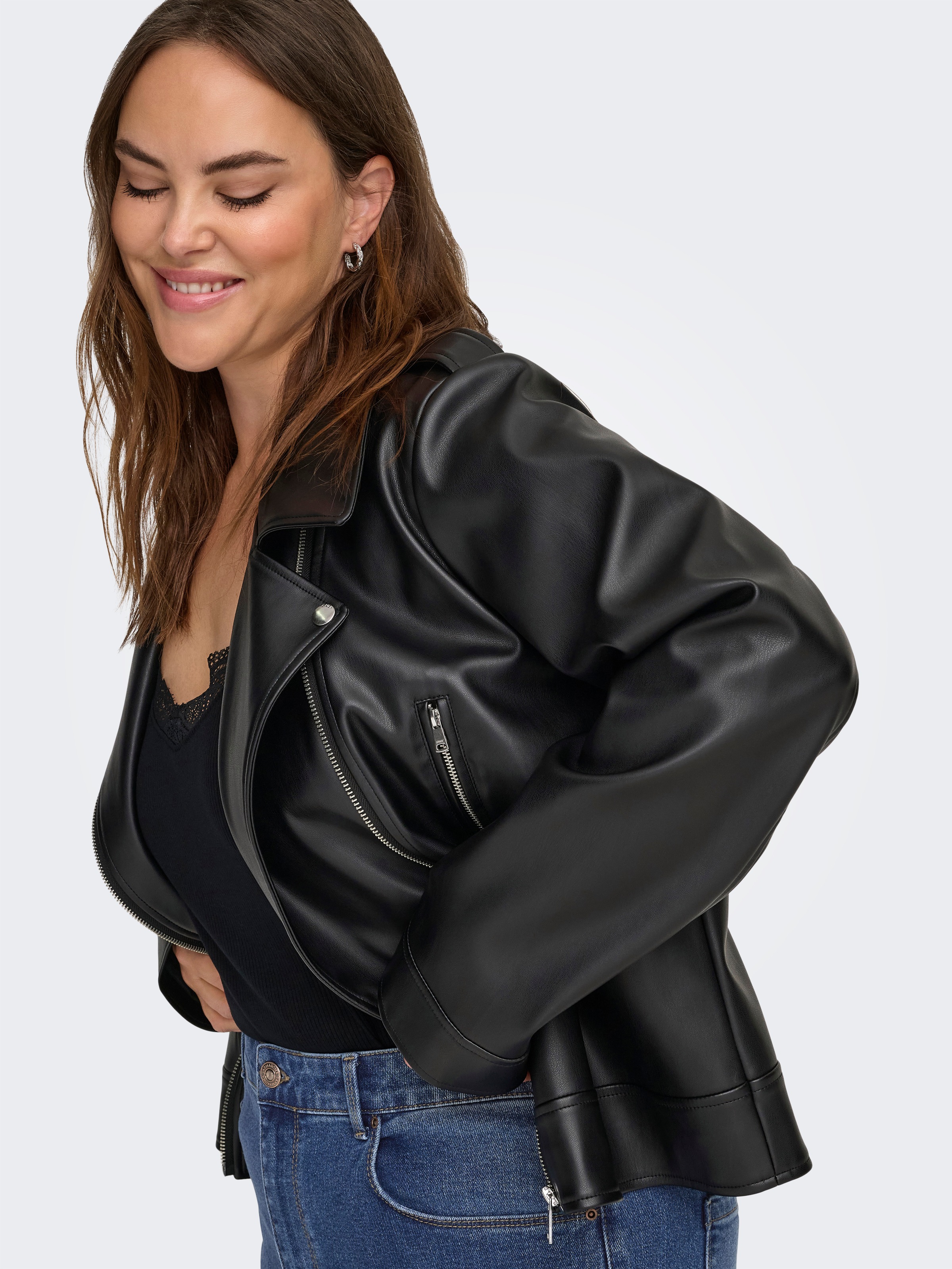 ONLY CARMAKOMA Lederjacke "CARCARMEN FAUX LEATHER BIKER OTW NOOS" günstig online kaufen