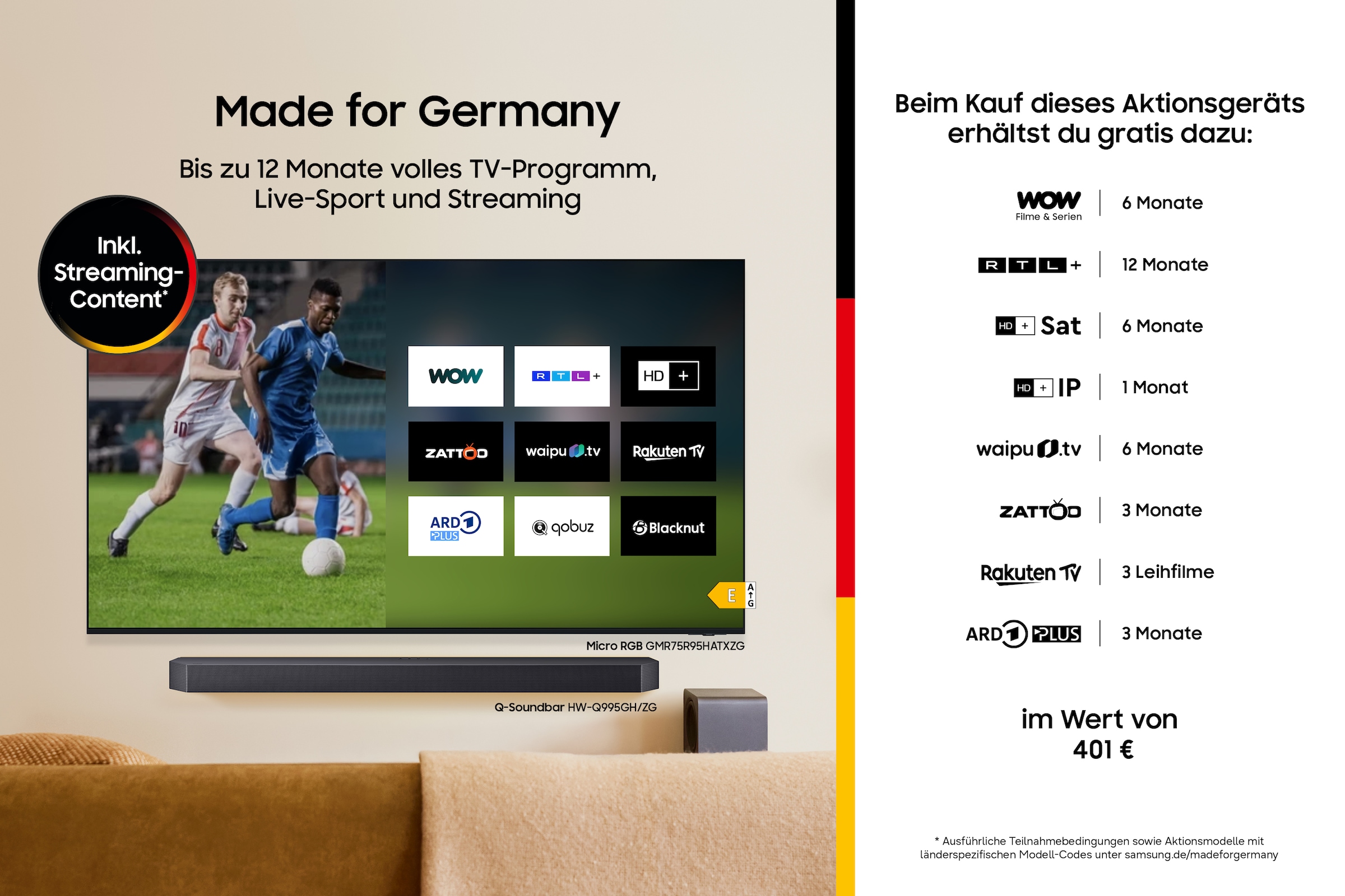 Samsung QLED-Fernseher »GQ65QN900FT« 163 cm/65 ″ 8K Ultra HD Smart-TV 8K AI Upscaling Pro & Glare Free, Metal Frame Design, Art Store