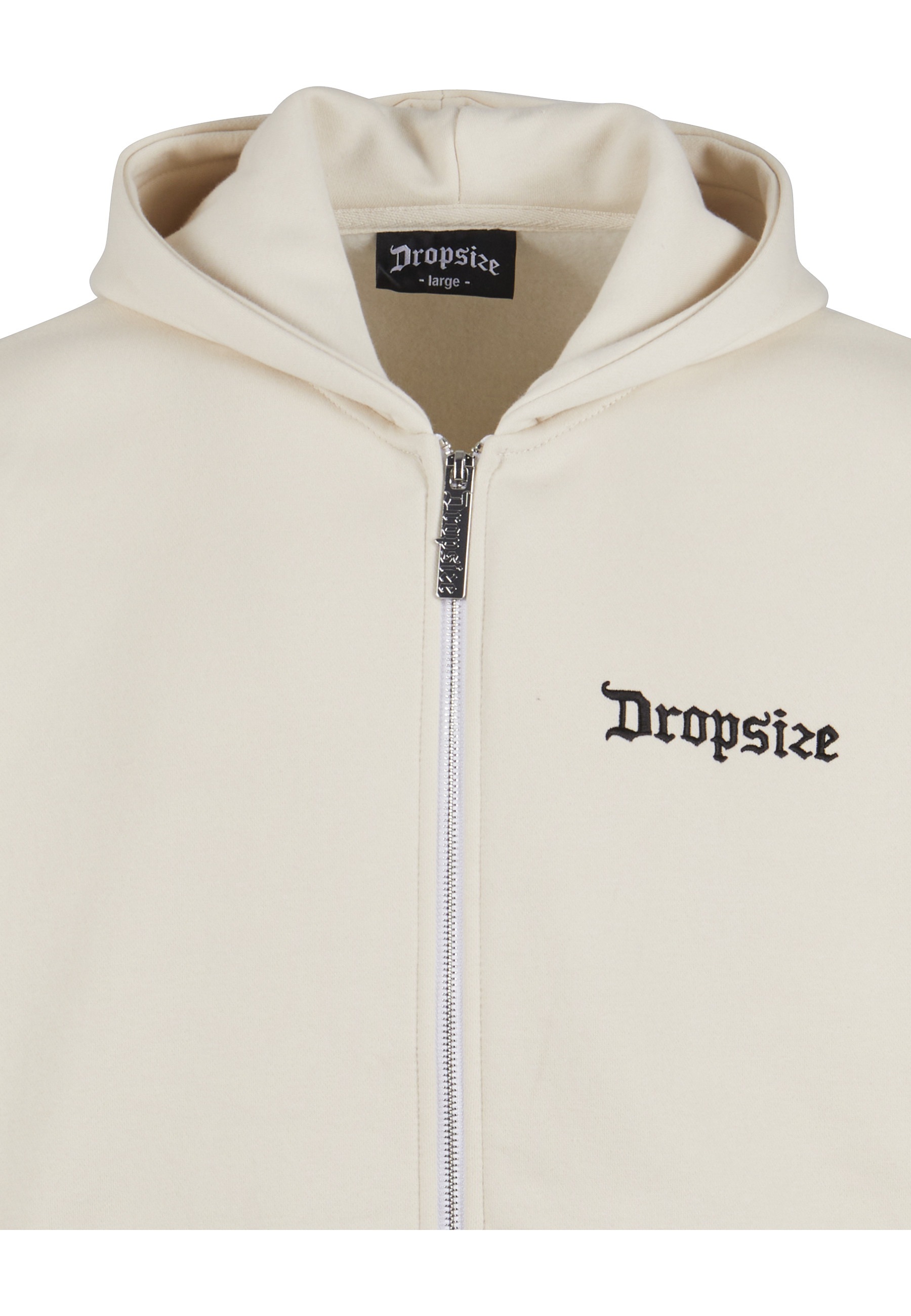 Kapuzensweatshirt DROPSIZE "Dropsize Herren Super Heavy Oversize Blank Zip Hoodie", Herren, Gr. L, coconutmilk, 100% Baumwolle, Sweatshirts 2