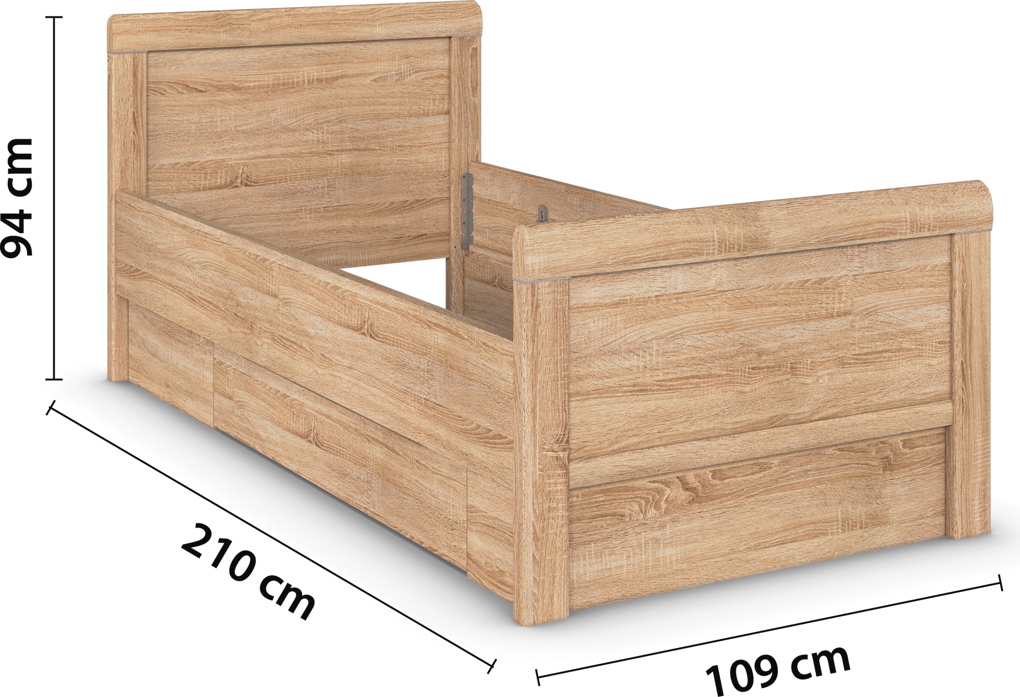 rauch Stauraumbett »Bett Einzelbett Stollenbett Bettkästen EVELYN«, in Komforthöhe mit Holzkopfteil sowie Schubladen MADE IN GERMANY